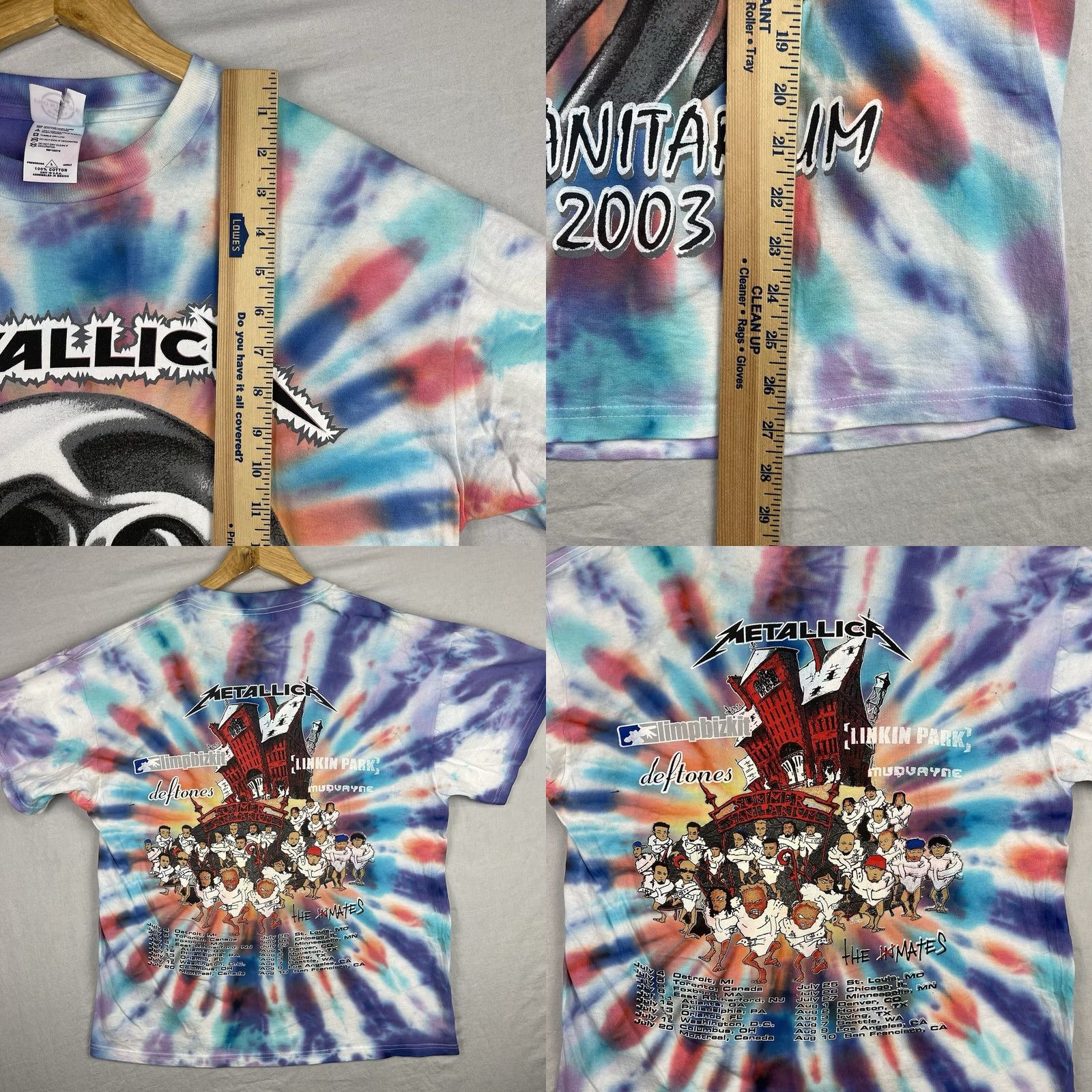 Delta VINTAGE Metallica Shirt Mens Large Summer Sanitarium Tour 2003 Tie Dye Band Tee Size US L / EU 52-54 / 3 - 8 Thumbnail