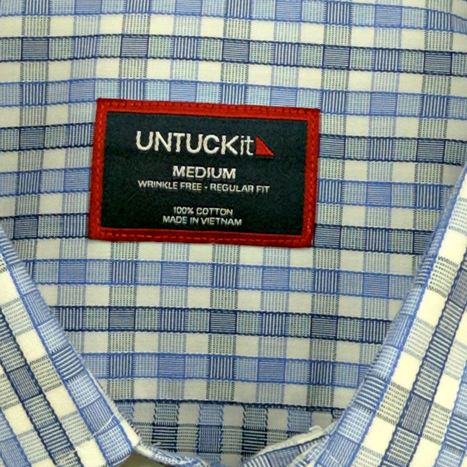 UNTUCKit UNTUCKit Regular Fit Blue Plaid L/S Cotton Button Shirt Size US M / EU 48-50 / 2 - 4 Thumbnail