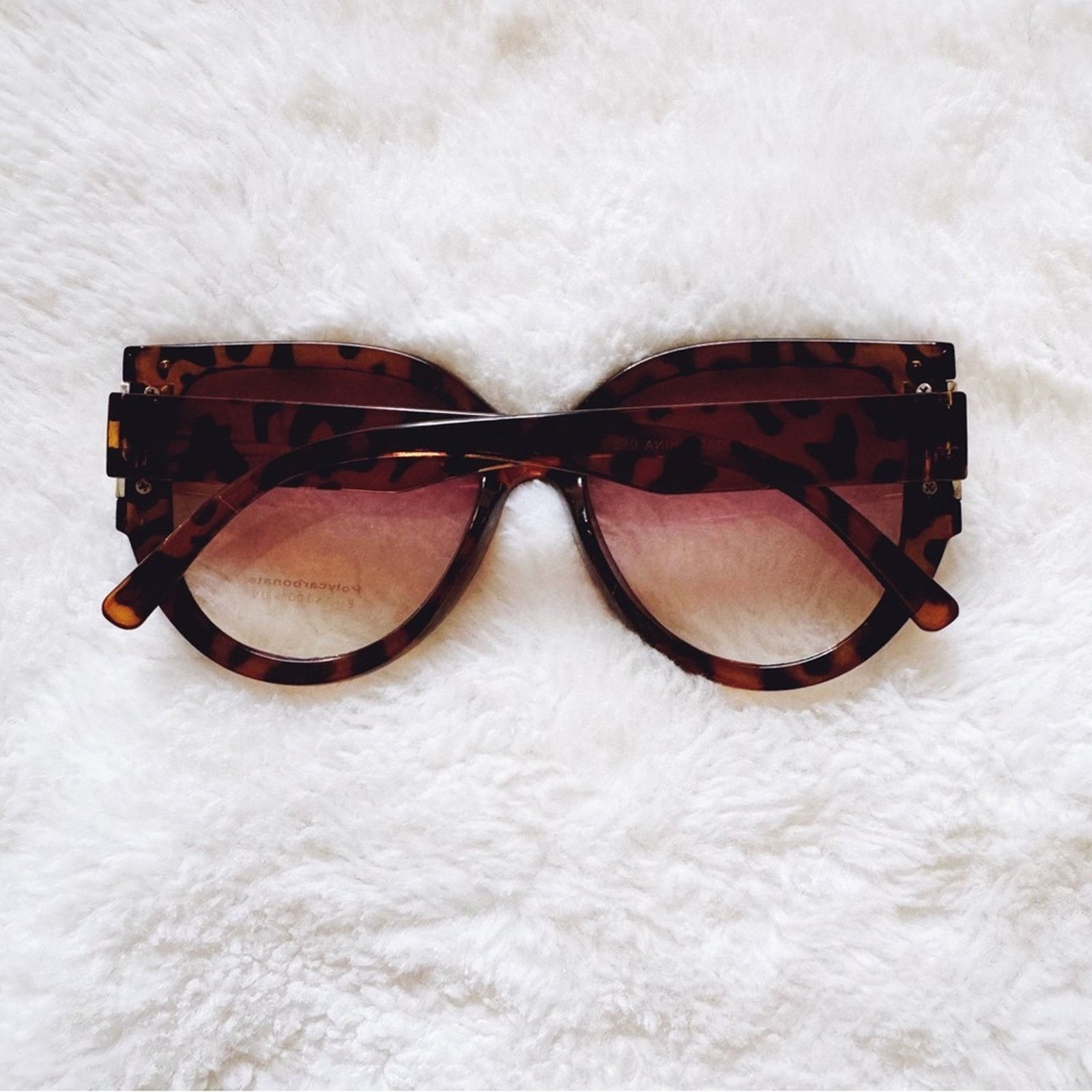 Other Rosy Tortoise Brown Cat Eye Oversized Sunglasses Size ONE SIZE - 11 Thumbnail