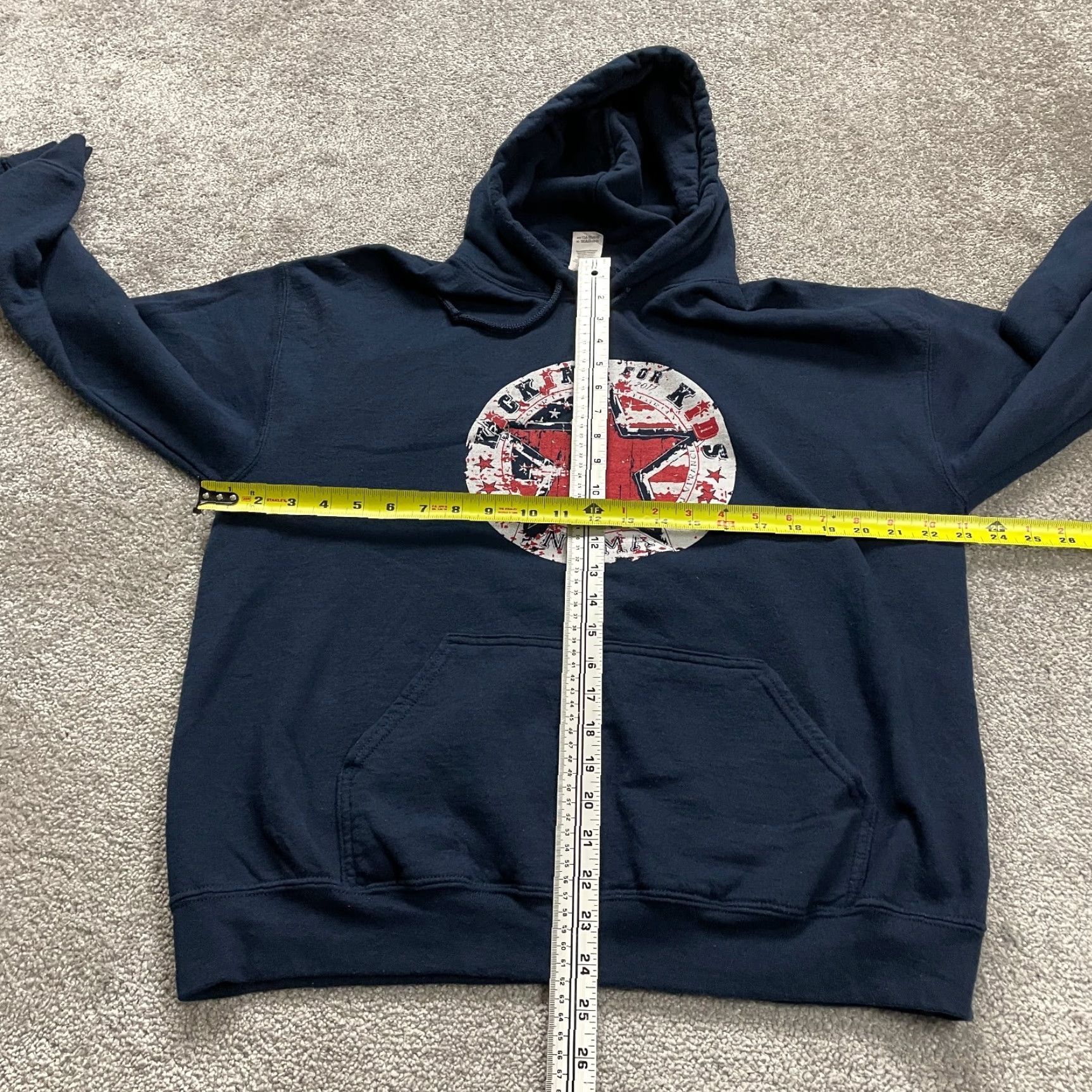Gildan Gildan Heavy Blend Hoodie Pullover Men Large Navy Blue Sweatshirt Fleece Logo Size US L / EU 52-54 / 3 - 7 Thumbnail