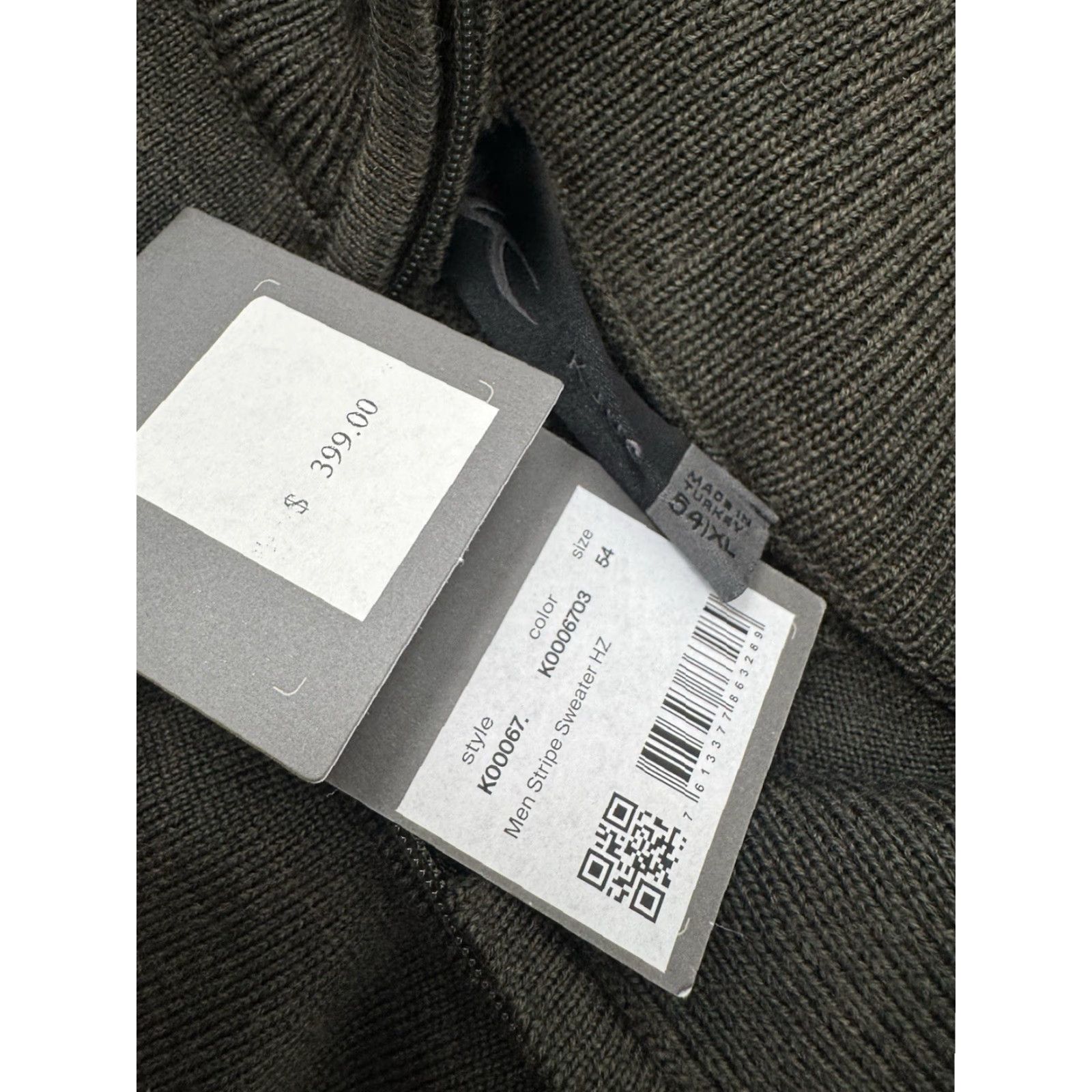 KJUS KJUS Sweater Striped Pullover Wool Merino Mens XL Green / White / Gray 54 A9 MSRP 99 - FLAW Size US XL / EU 56 / 4 - 5 Thumbnail