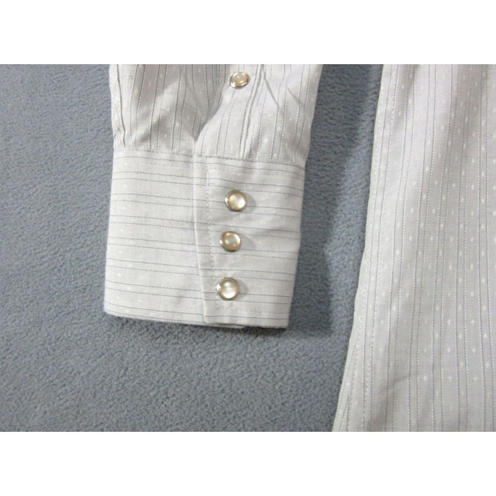 Vintage Panhandle Slim Shirt Mens XL Gray Striped Western Long Sleeve Pearl Snap 17.5 35 Size US XL / EU 56 / 4 - 3 Thumbnail