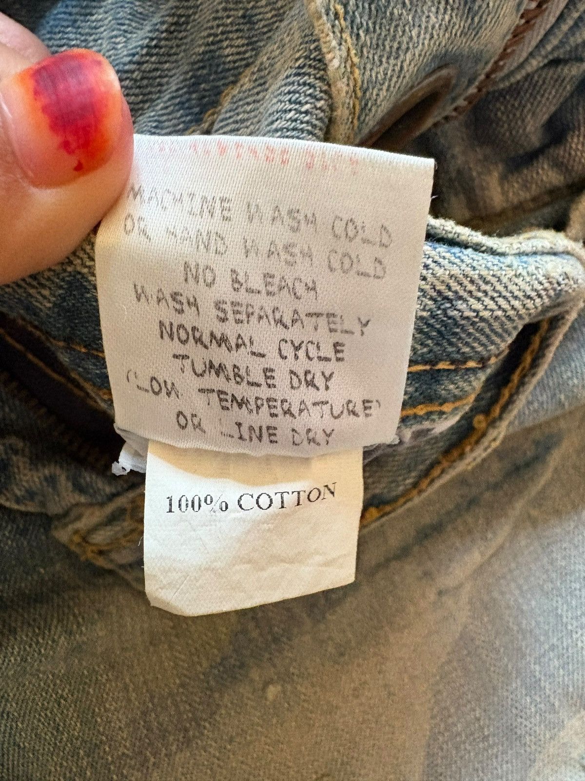 If Six Was Nine Vintage Japanese Brand Double Waist Mud Wash Baggy Jean Size US 33 - 11 Thumbnail