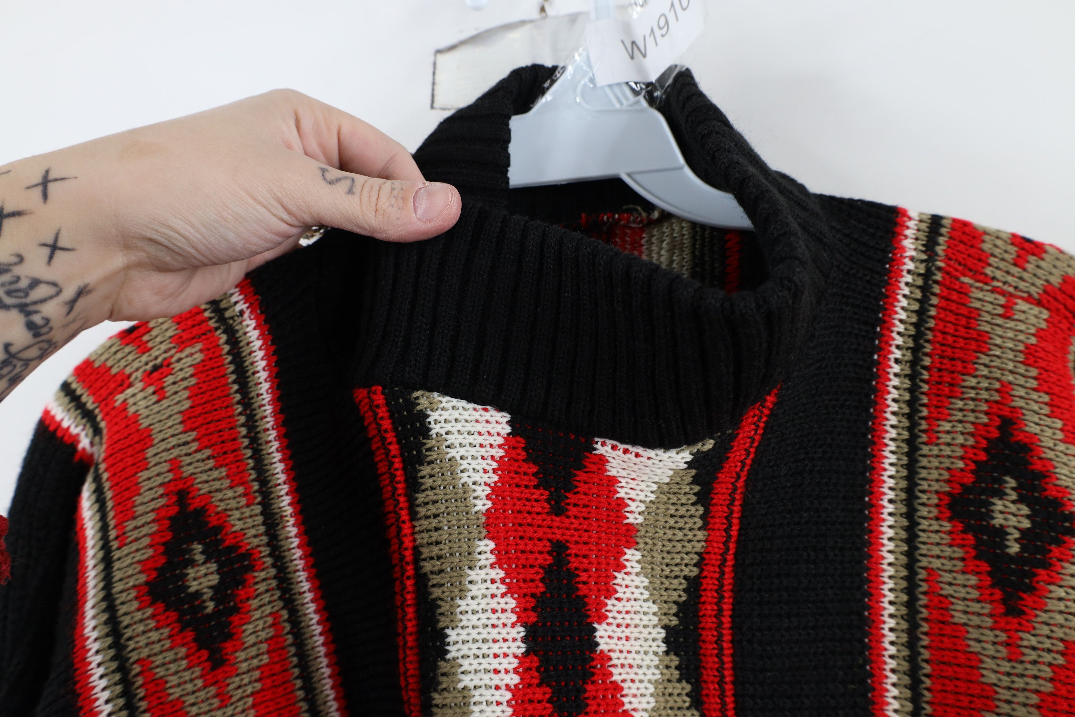 Vintage Vintage 60s 70s Mid Century Modern Mock Neck Knit Sweater Size XXL / US 16-18 / IT 52-54 - 8 Thumbnail
