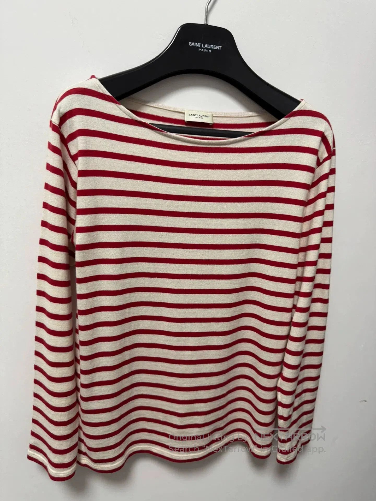 Saint Laurent Paris Saint Laurent Red and White Striped T. Size US S / EU 44-46 / 1 - 3 Thumbnail