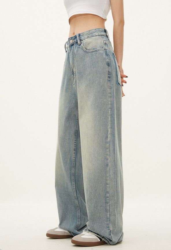 Vintage American men's retro washed loose casual straight leg jeans Size US 32 / EU 48 - 3 Thumbnail