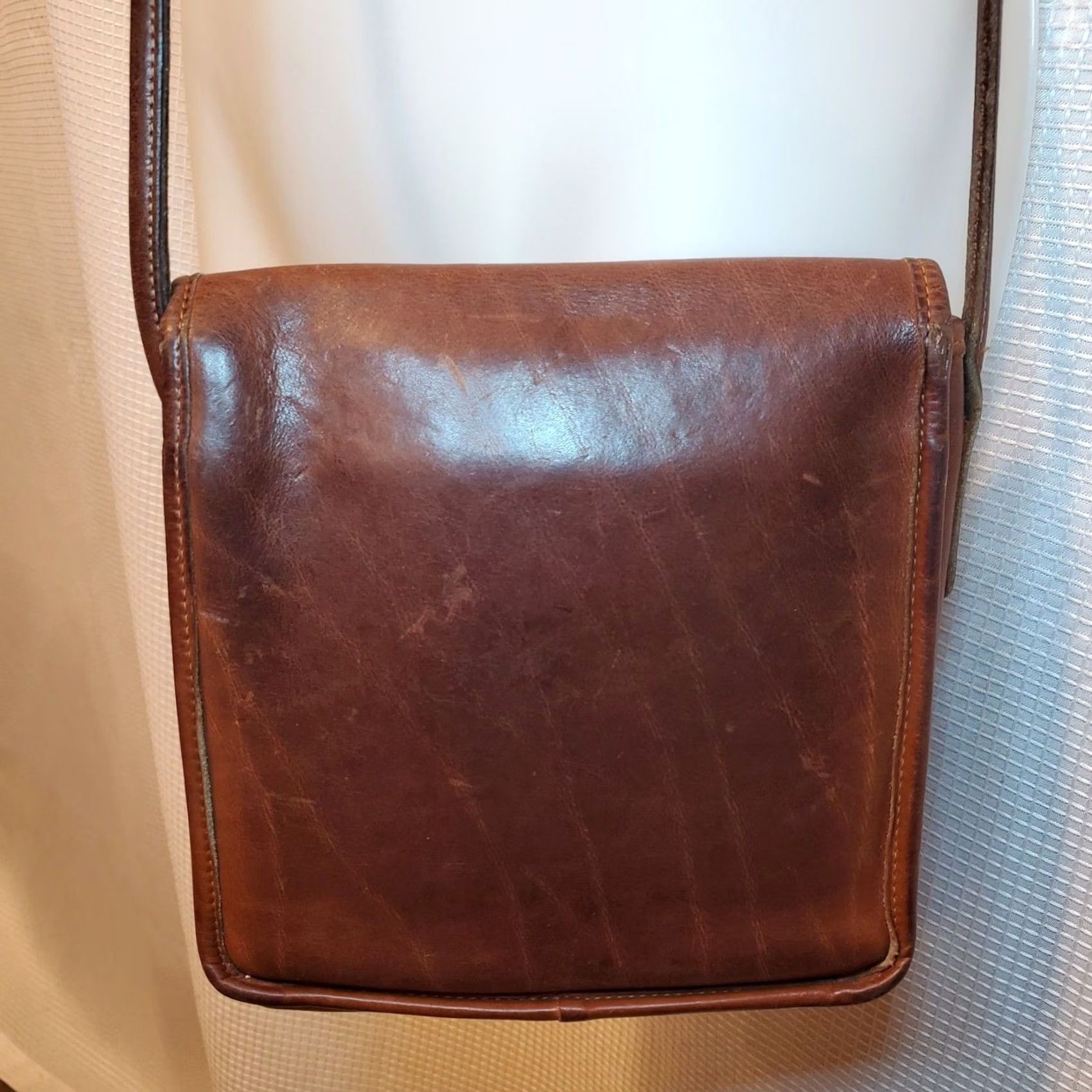 Coach VINTAGE COACH Compact Pouch Brown Leather Crossbody Bag Small Purse 1980s USA Women Size ONE SIZE - 2 Thumbnail