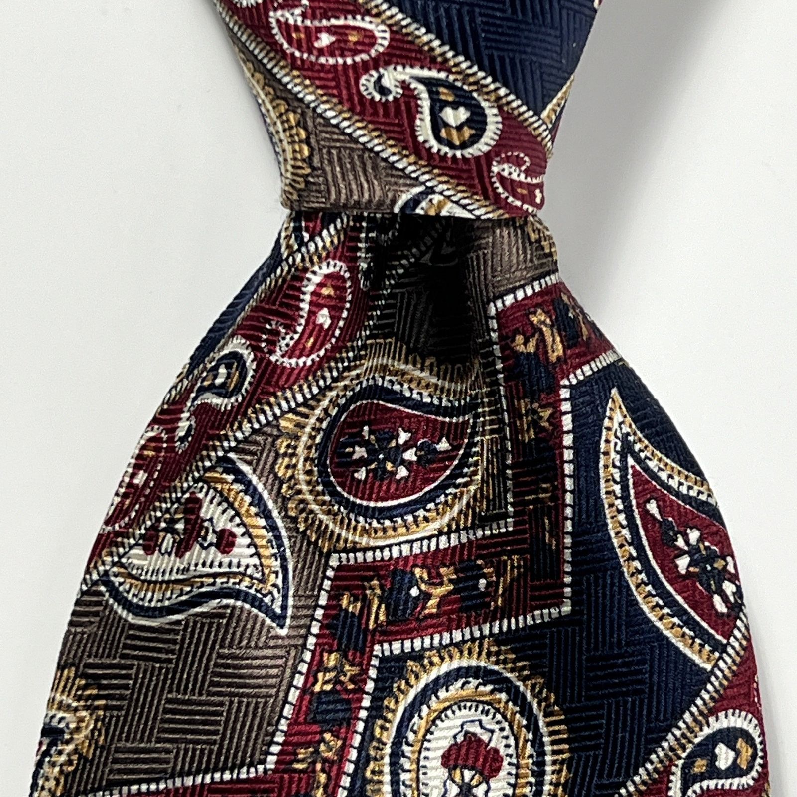 Givenchy Givenchy Monsieur Men's Tie Red Blue Gold White Silk Necktie Size ONE SIZE - 4 Thumbnail
