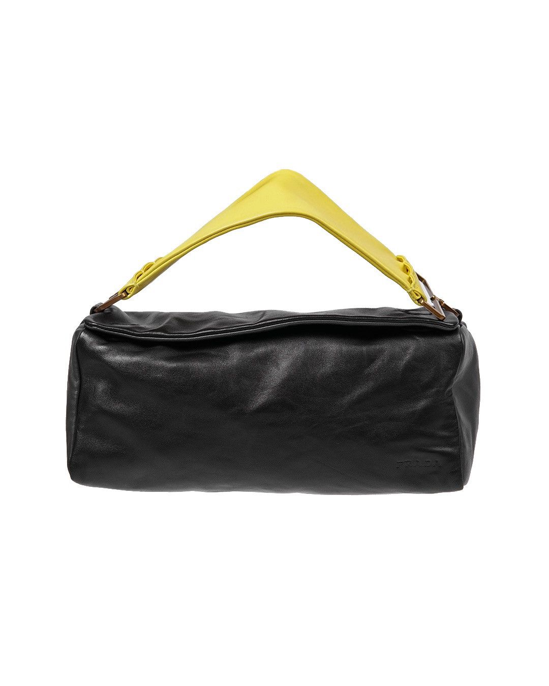 Prada Prada S/S2001 Leather Rectangle Bag in Black/Yellow Size ONE SIZE - 1 Thumbnail