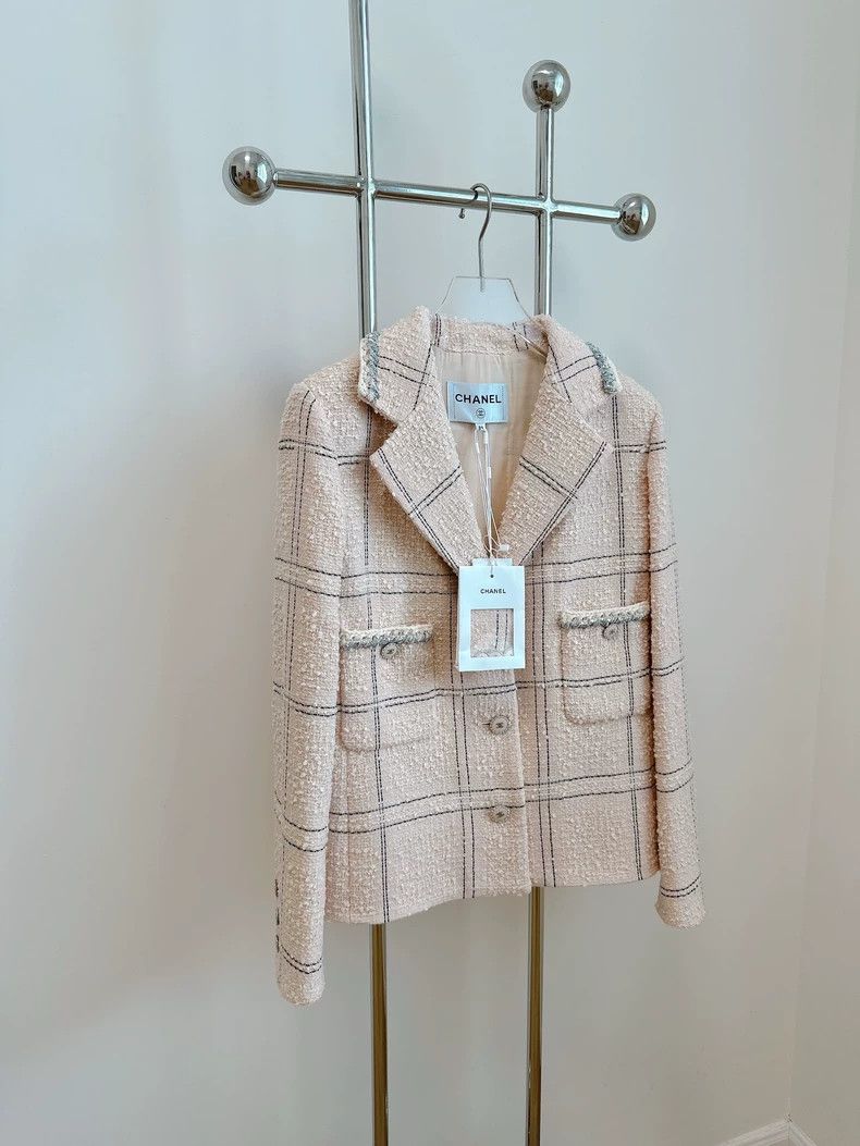 Chanel Chanel 21B nude pink tweed coat Size XXS / US 00 / IT 34 - 3 Thumbnail