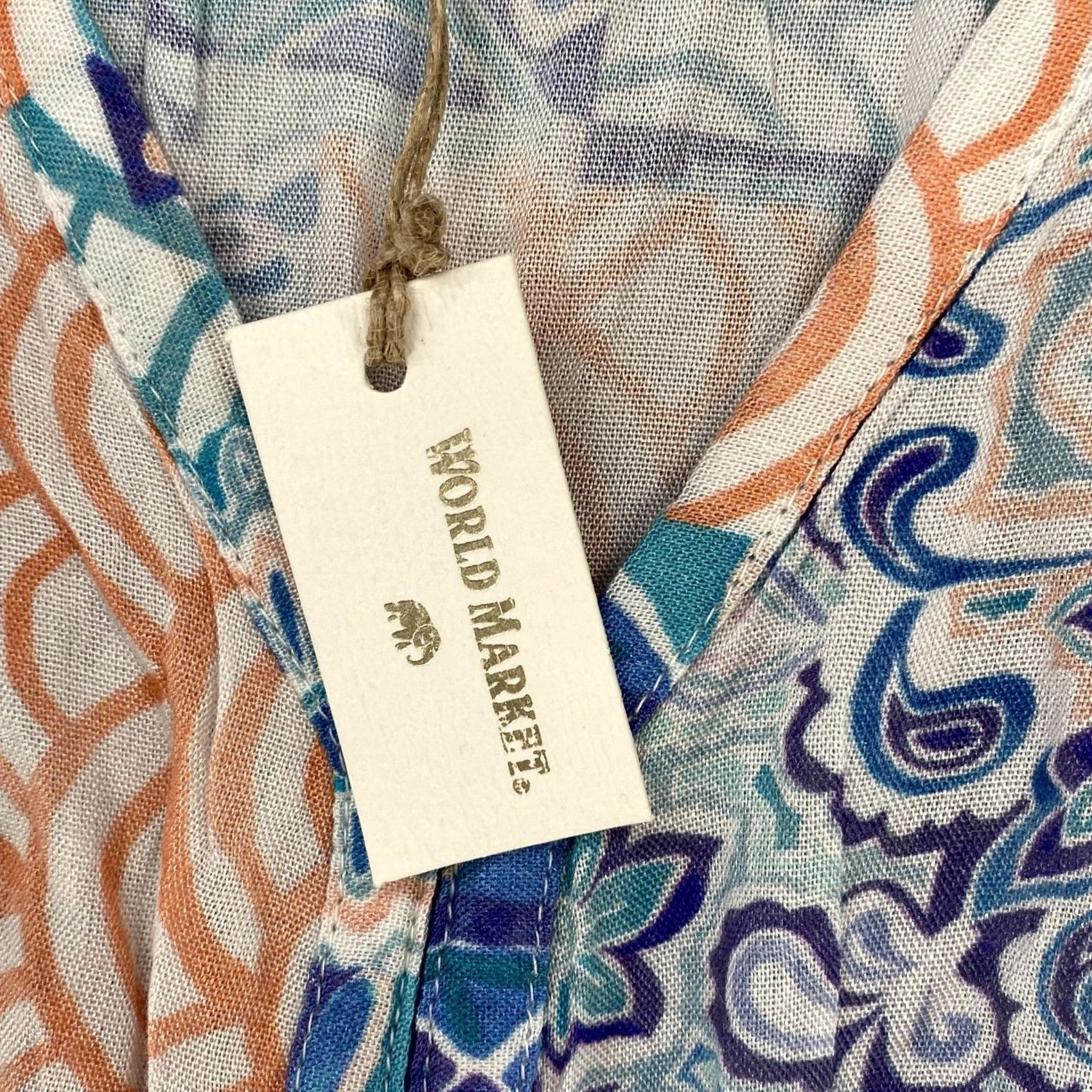 Vintage World Market Maxi Dress Womens Small Medium Blue Boho Kaftan Kimono India Size M / US 6-8 / IT 42-44 - 7 Thumbnail