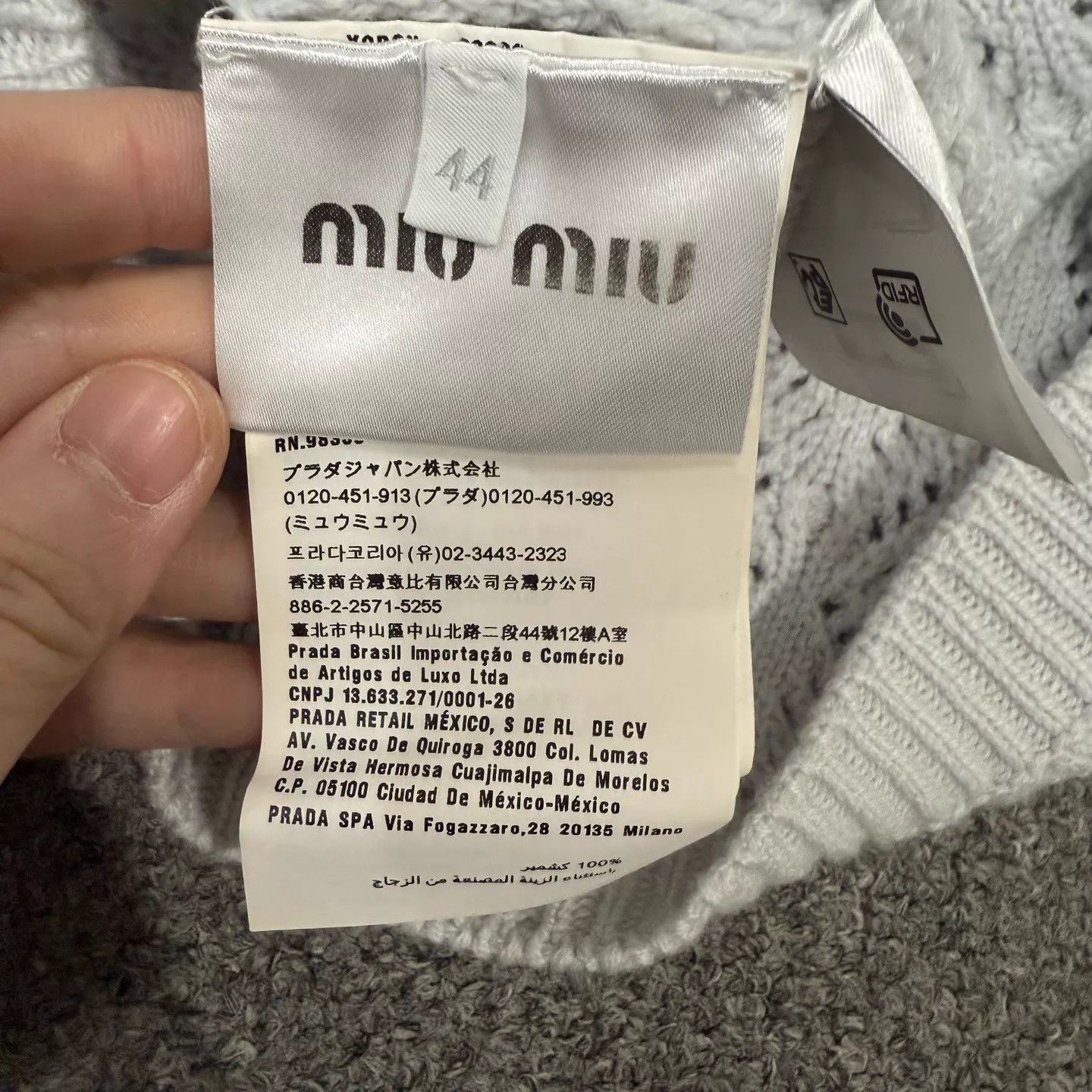 Miu Miu MIU MIU Haze Blue Crystal-Studded Wool Knit Cardigan 44 Size M / US 6-8 / IT 42-44 - 4 Thumbnail