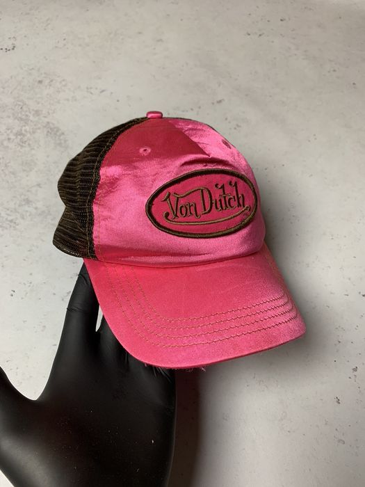 Vintage Vintage 90's Von Dutch Pink Velour Archive Cap Y2K | Grailed