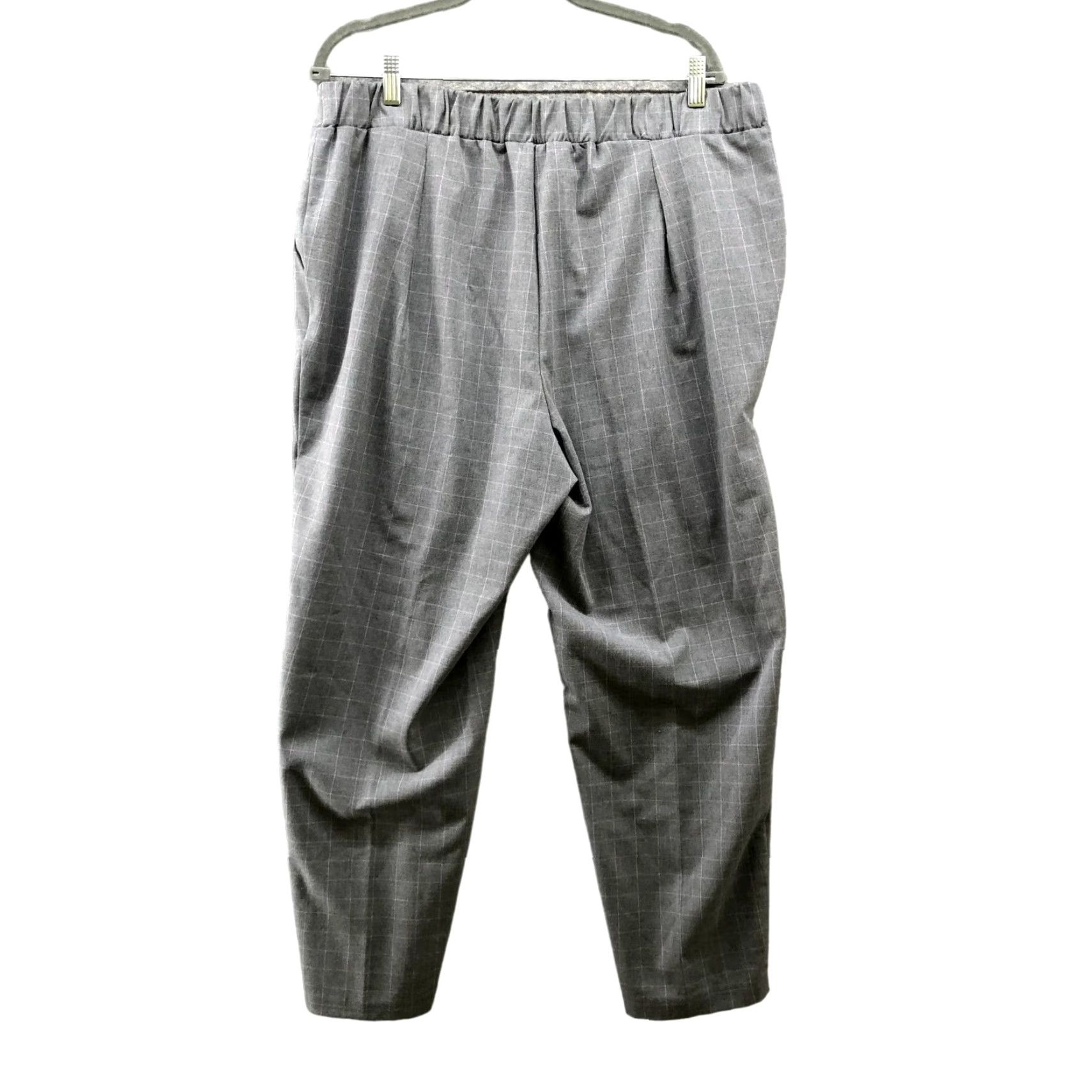 Nine West Nine West Dress Pants Womens XL Gray Windowpane Plaid Pull On Tapered High Rise Size 40" / US 18 - 2 Thumbnail