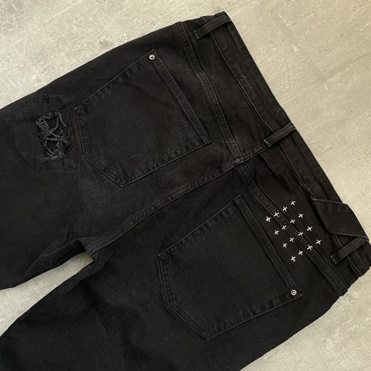 Japanese Brand Ksubi Chitch Pirate Black Distressed Patched Denim Size US 36 / EU 52 - 2 Thumbnail