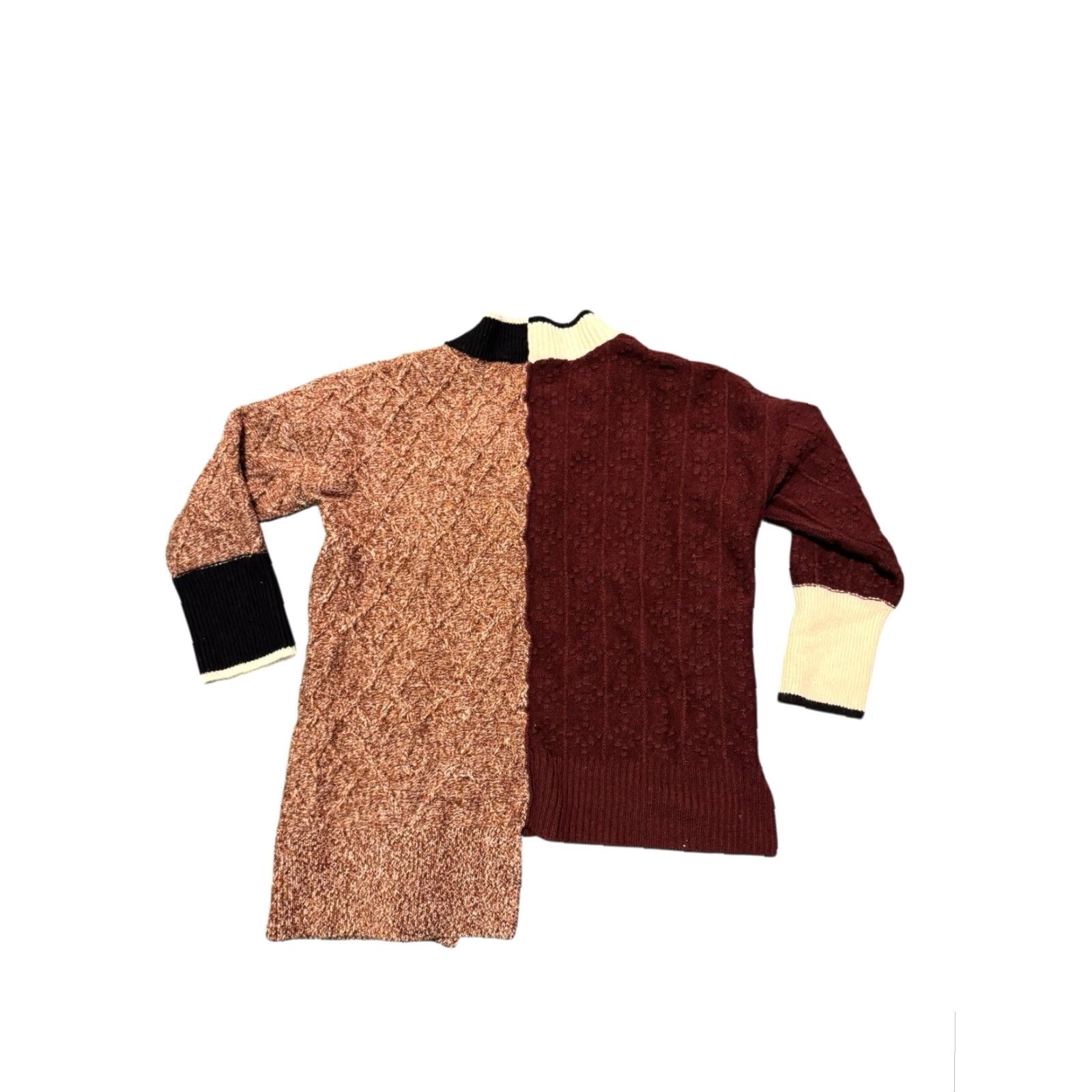 Veronica Beard Veronica Beard Gava Colorblock Sweater Uneven Hem Navy Burgandy Oversized XS Women Pullover V-Neck Knit Wool Nylon 100% Pattern Striped Regular Size XS / US 0-2 / IT 36-38 - 7 Thumbnail