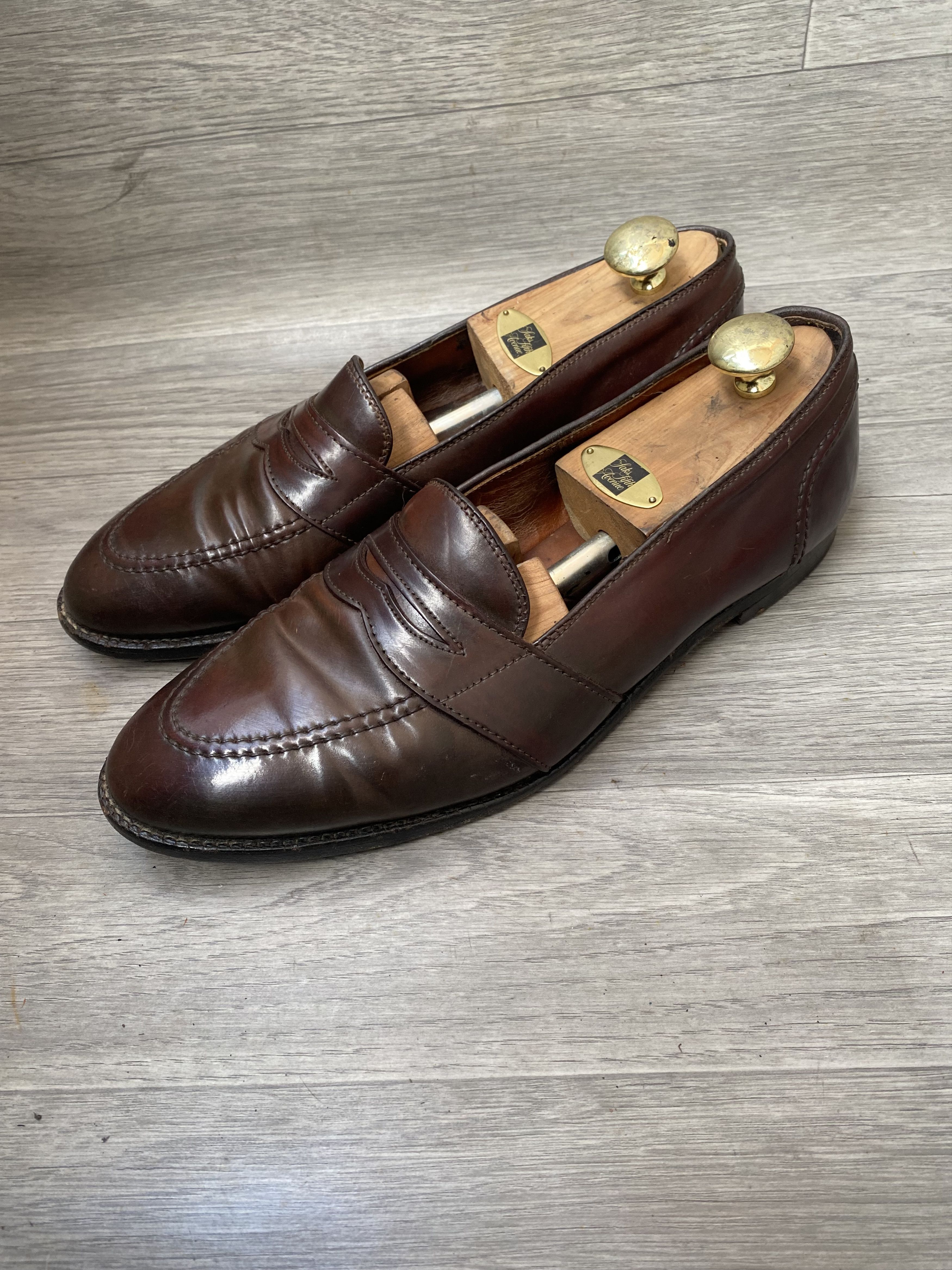 Alden Alden strap shell cordovan brown leather loafers sz 11B/D Size US 11 / EU 44 - 1 Thumbnail