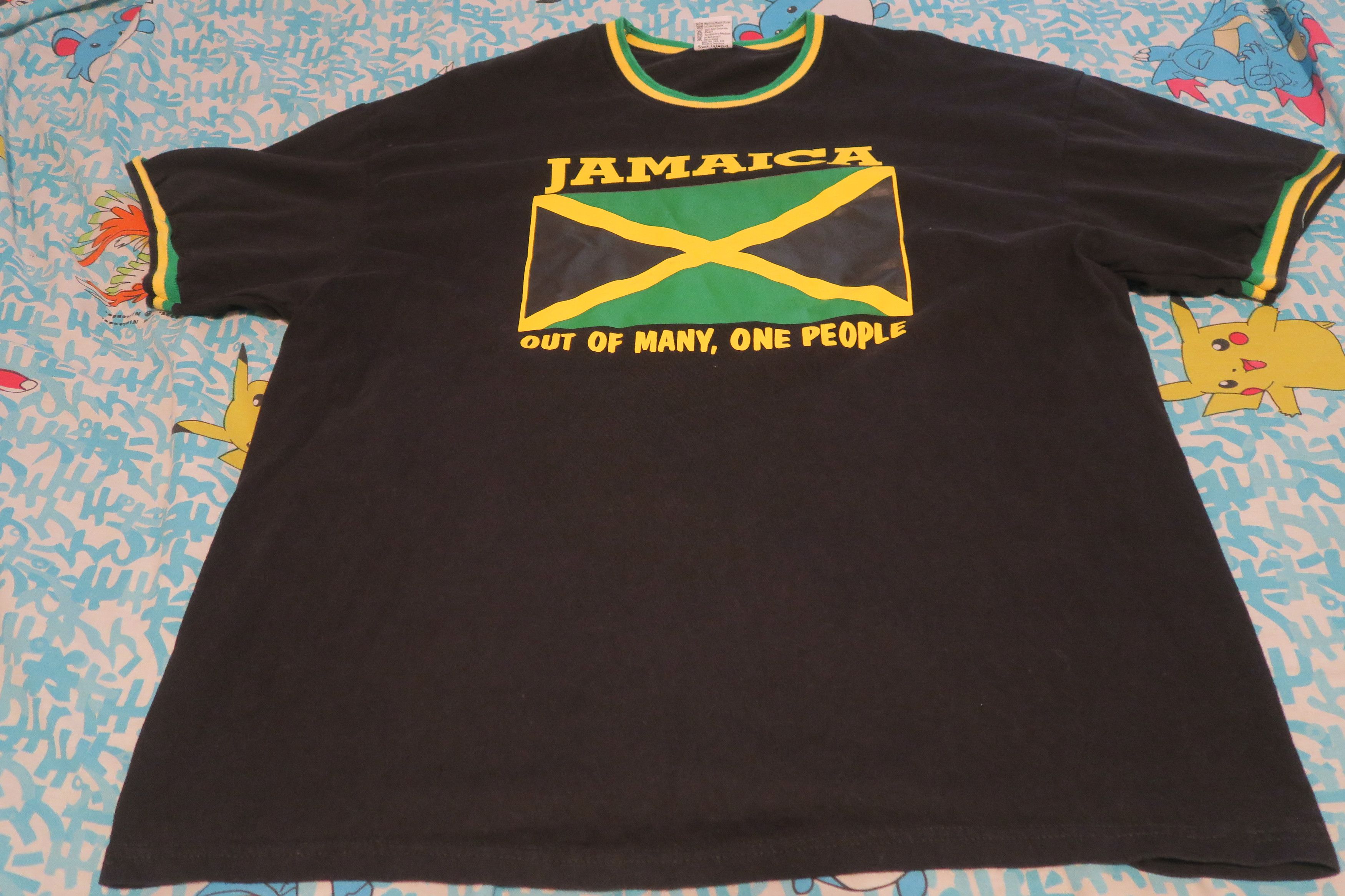 Vintage VTG Jamaica Flag Ringer T-Shirt Out of Many One People Size US XXL / EU 58 / 5 - 1 Thumbnail