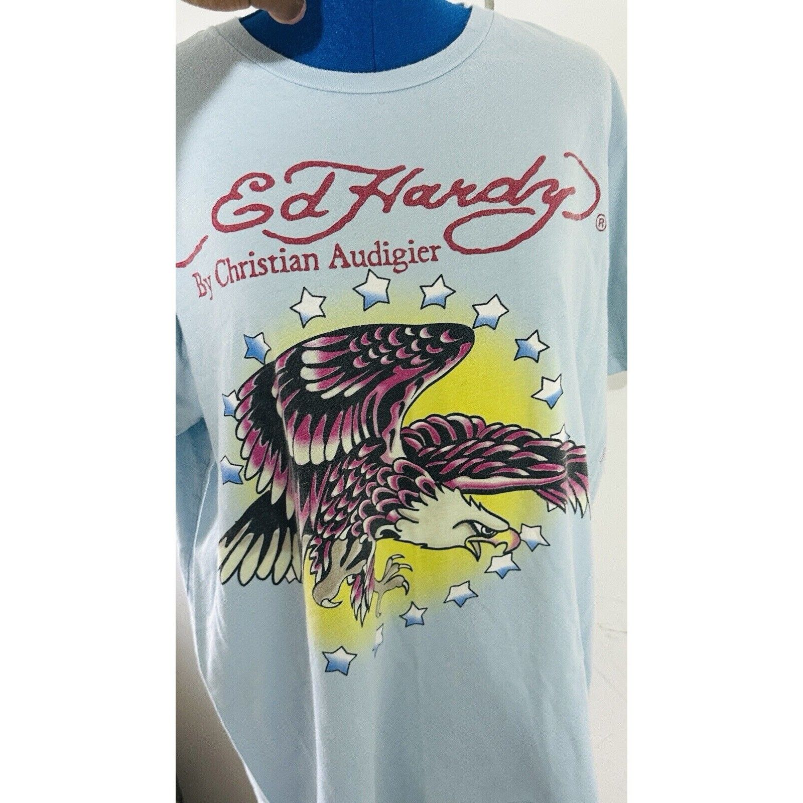 Ed Hardy Vintage Ed Hardy By Christian Audigier Shirt Mens Large Blue Size US L / EU 52-54 / 3 - 2 Thumbnail