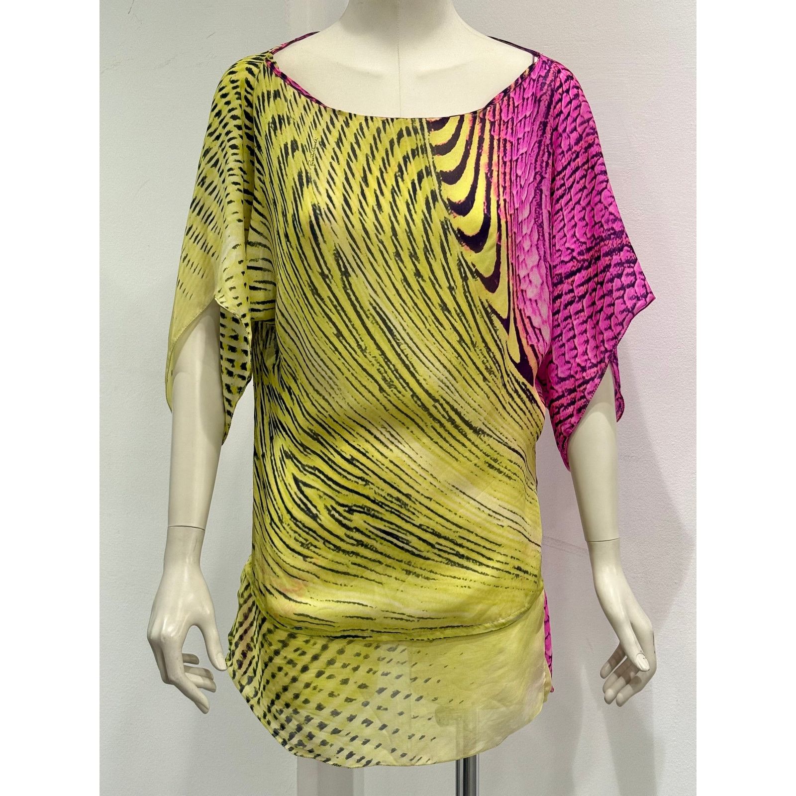 Roberto Cavalli S/S2001 Roberto Cavalli psychedelic illusion blouse dress Size S / US 4 / IT 40 - 1 Thumbnail