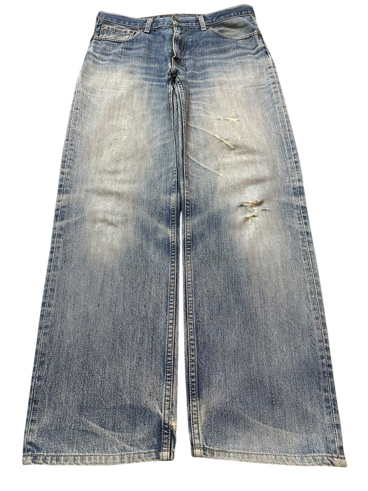 Levi's Vintage 90s Levis 502 Blue Faded Wash Distress Baggy Jeans Size US 33 - 1 Thumbnail