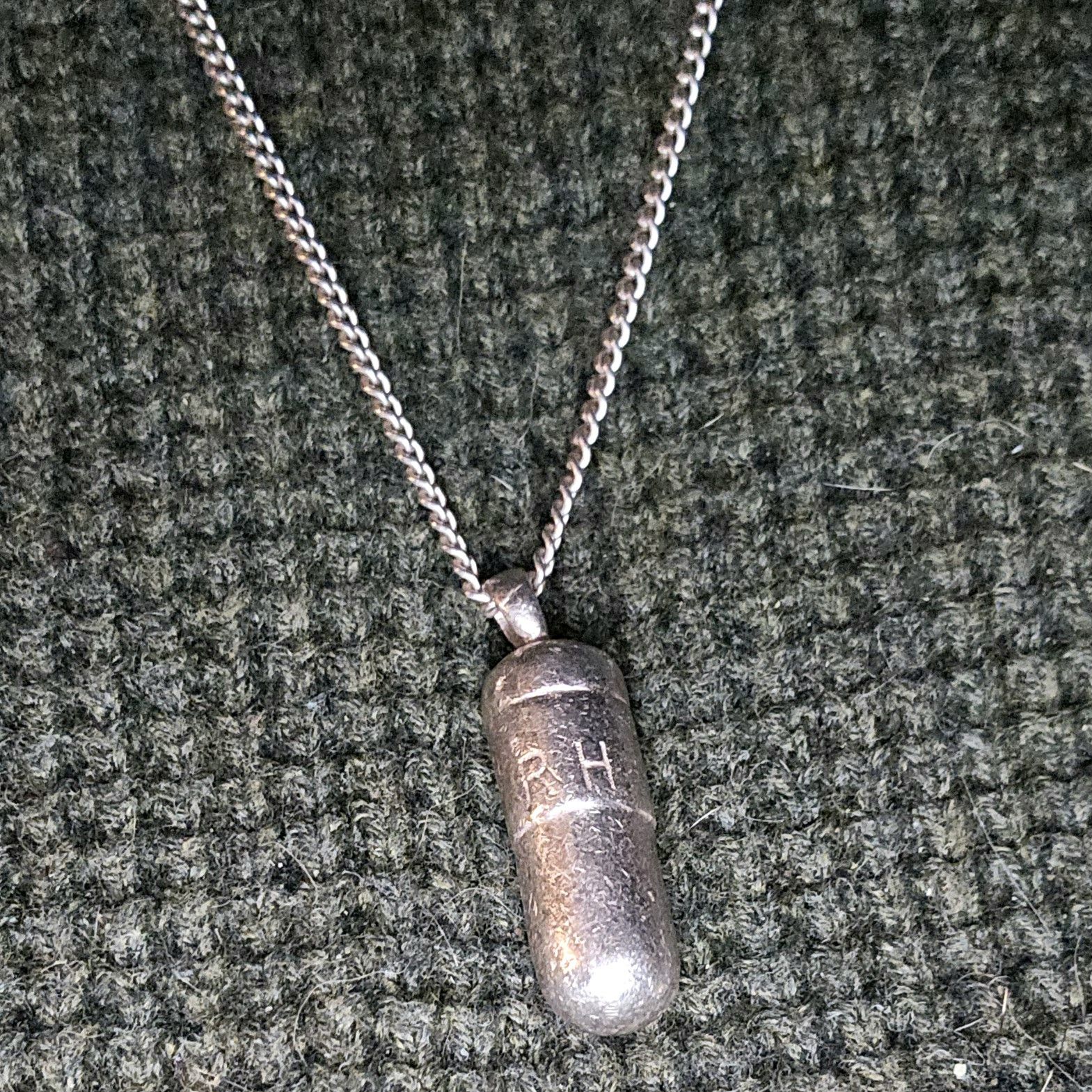 Rhude Rhude Silver Pill Pendant and Necklace Size 32 - 4 Thumbnail
