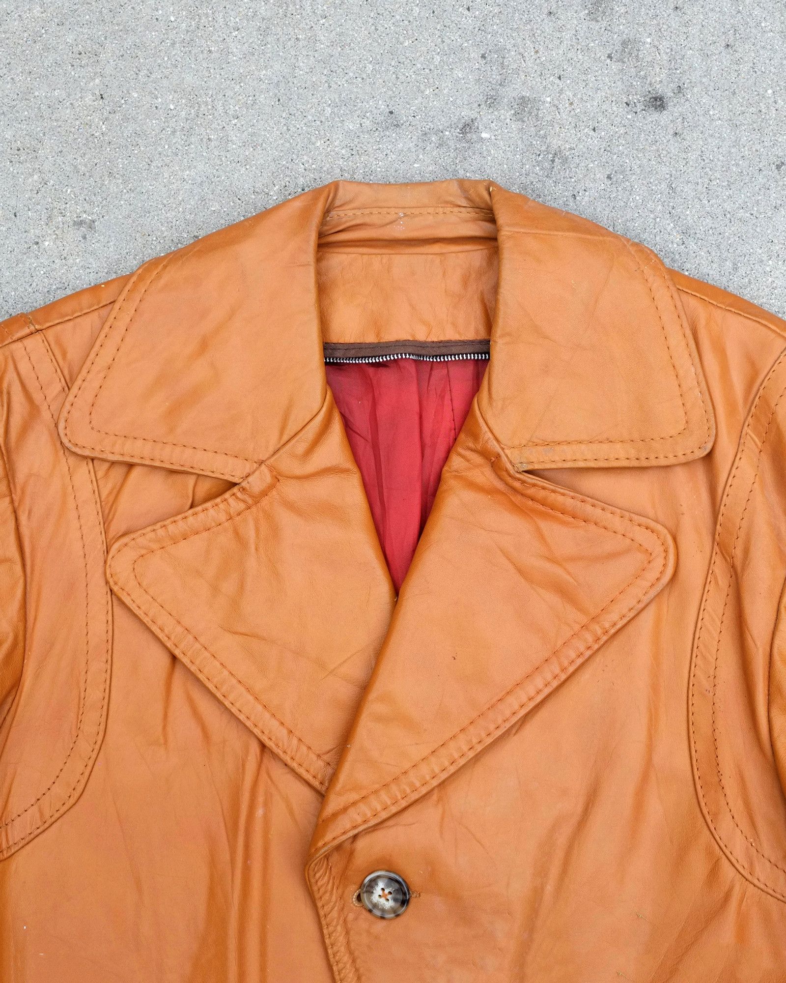 Classic Vintage 1970s Men's Leather Car Coat
