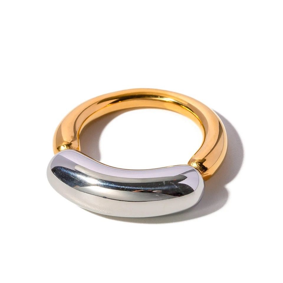 Jewelry Thick Line Smile Ring Size ONE SIZE - 1 Thumbnail