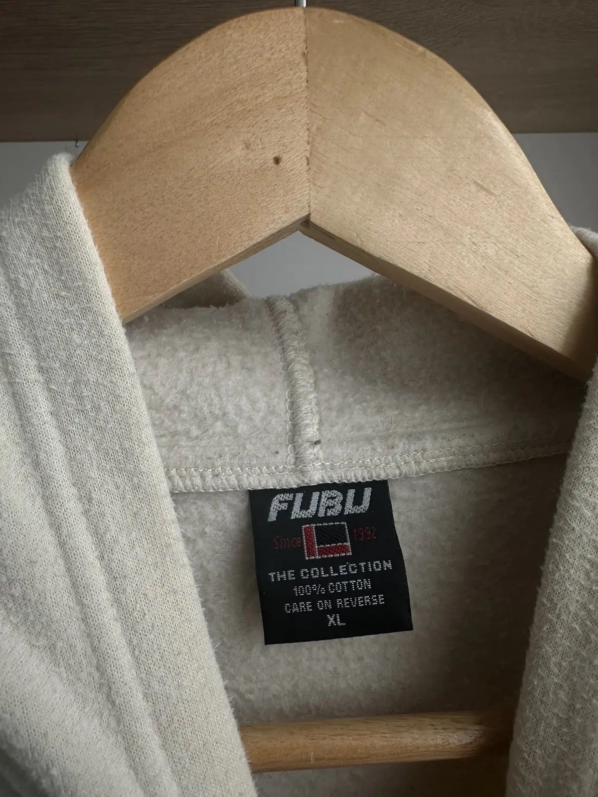 Fubu × Vintage Vintage Fubu Beige Center Logo Hoodie Size US XL / EU 56 / 4 - 12 Thumbnail