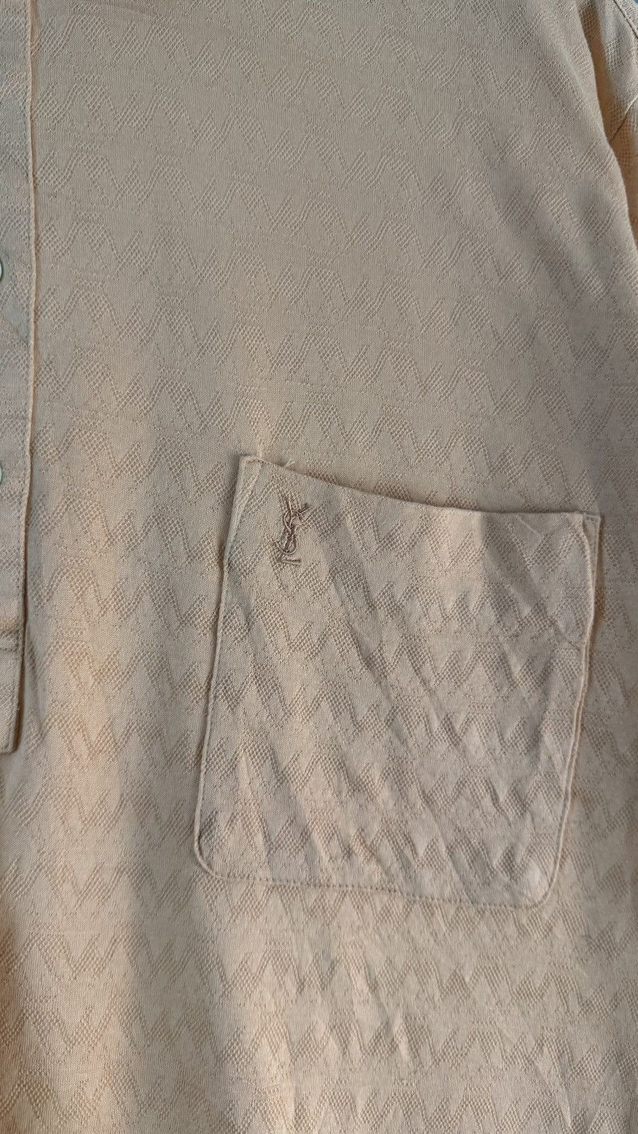 Yves Saint Laurent Yves Saint Laurent Archive Embroidered Logo Geometric Polo Size US L / EU 52-54 / 3 - 3 Thumbnail