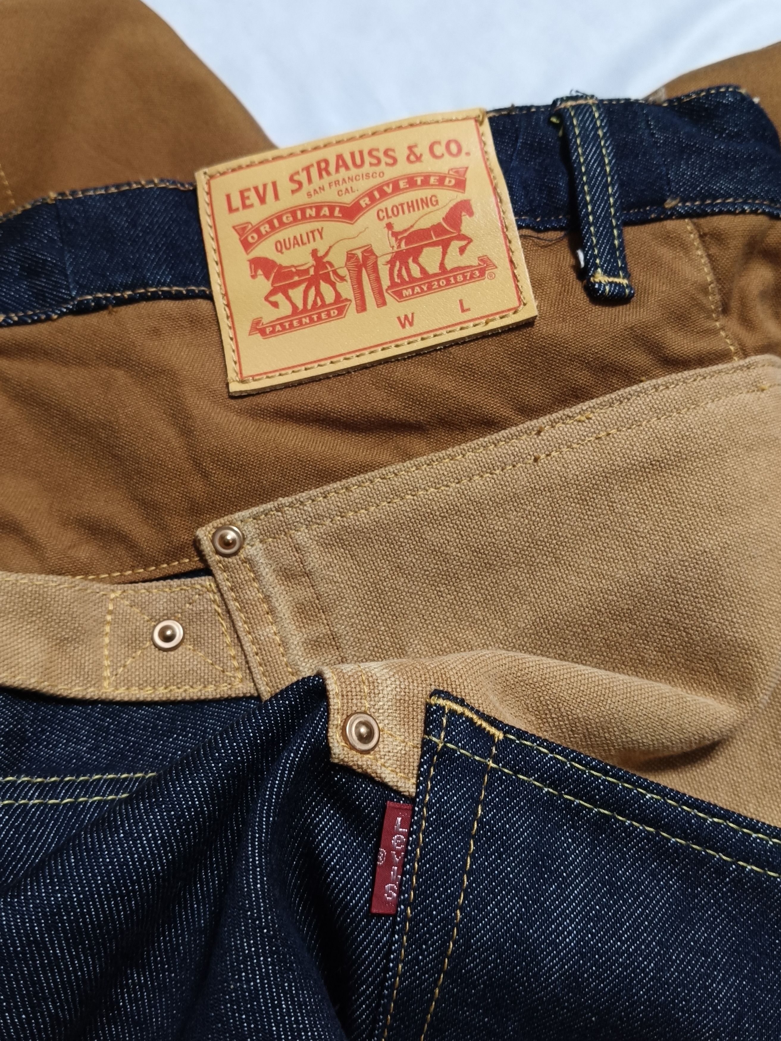 Junya Watanabe × Levi's Cotton Denim × Cotton Canvas Work Pants Jeans Collaboration Size US 40 / EU 56 - 10 Thumbnail