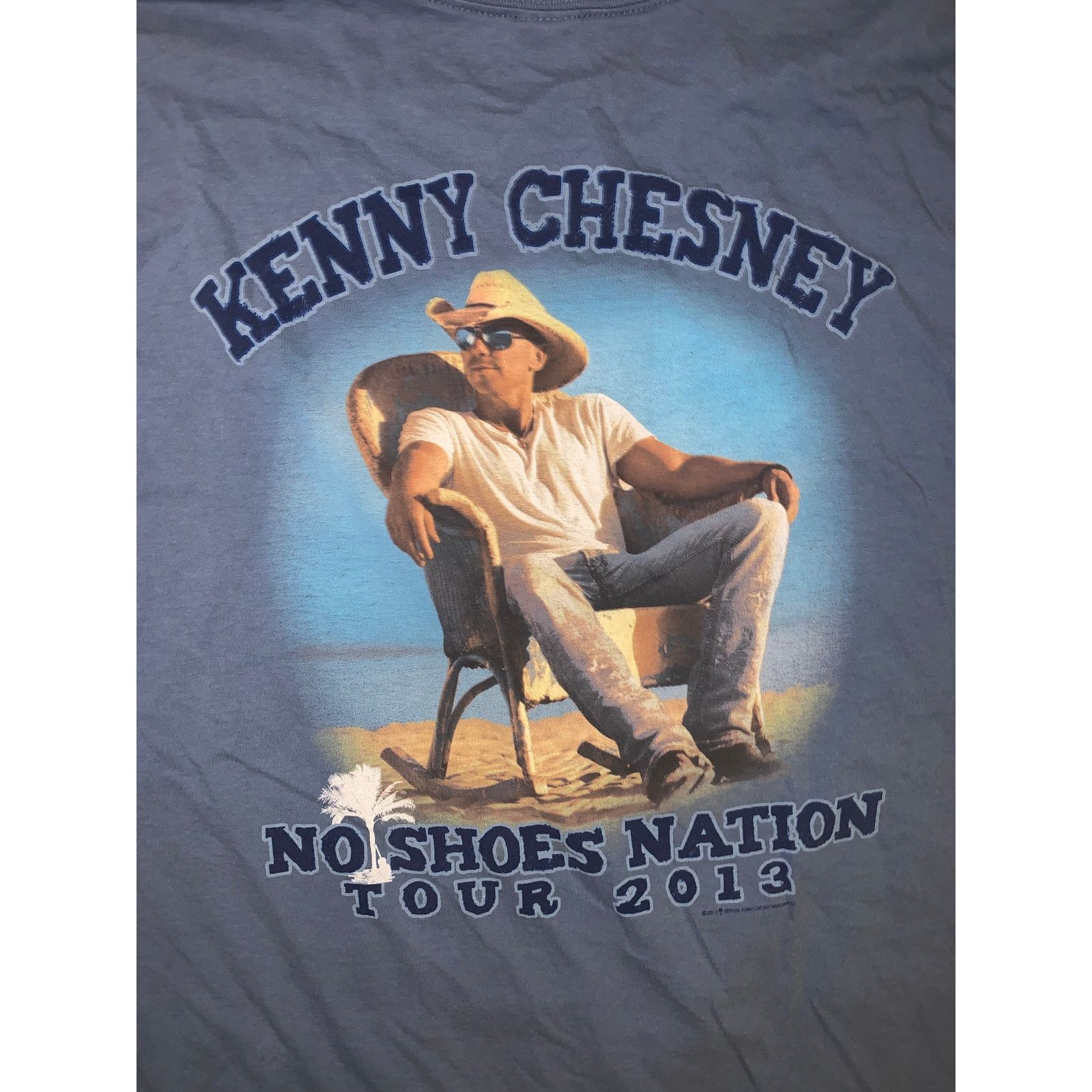 Band Tees × Gildan Kenny Chesney No Shoes Nation Tour 2013 Tee Slate Blue 2XL Size US XXL / EU 58 / 5 - 2 Thumbnail