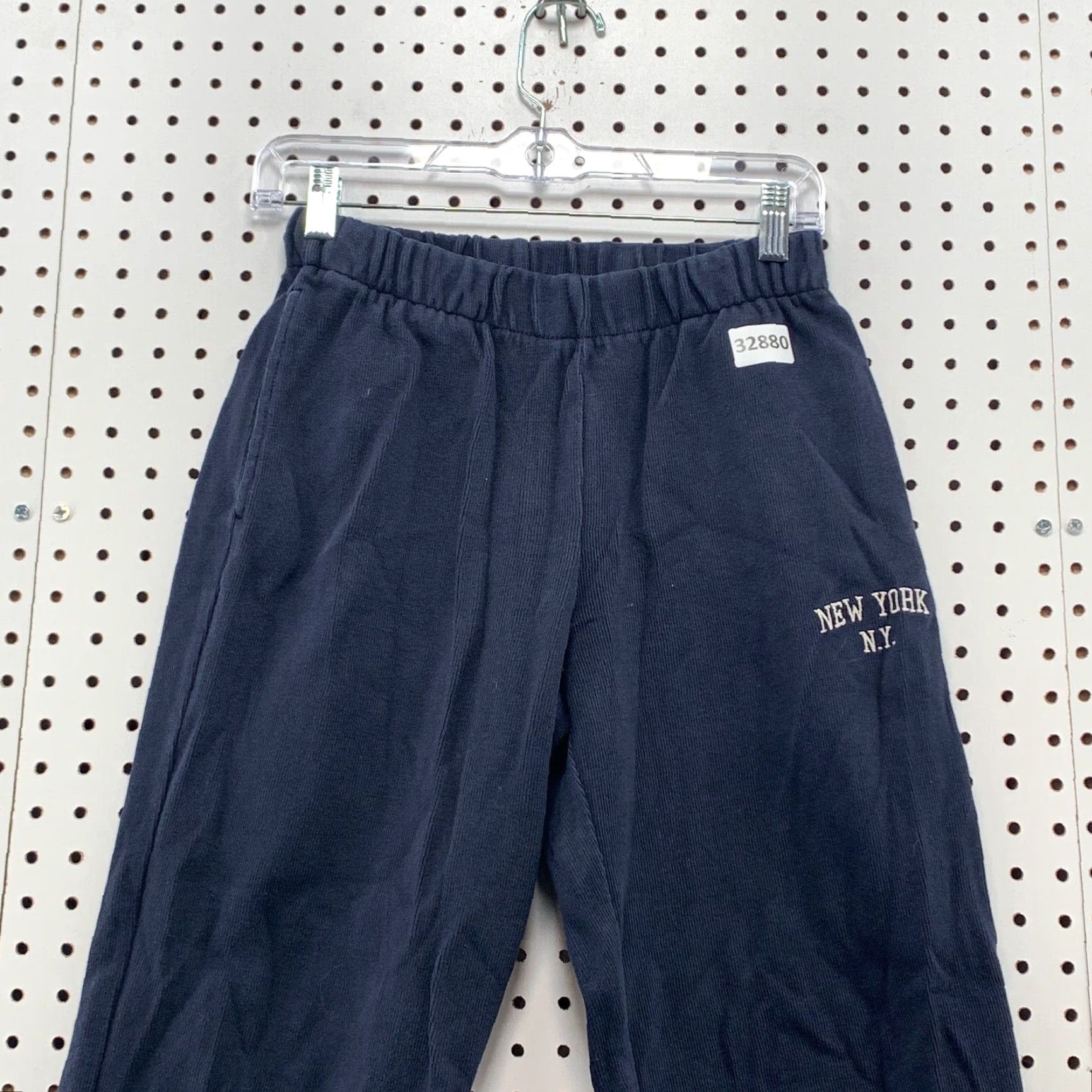 Vintage VINTAGE John Galt Sweatpants Womens One Size Navy Blue Fleece 25x28 NY NY Size 42" / US 20 - 2 Thumbnail
