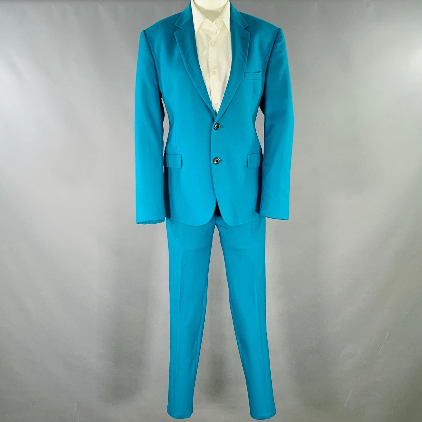 Paul Smith PAUL SMITH Size 36 Kensington Teal Wool Twill Suit Size 36R - 2 Thumbnail