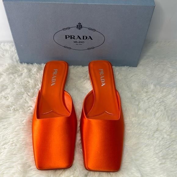 Prada New Authentic Prada Women's Satin Square-Toe Ballerina Mul Size US 9 / IT 39 - 7 Thumbnail