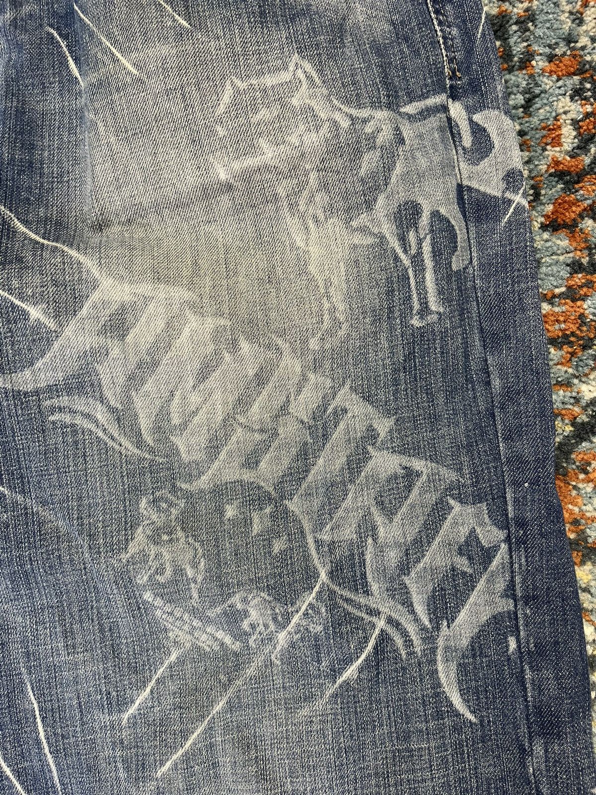 Japanese Brand × Vintage Vintage y2k Amstaff Wear print denim pitbull AOP graphic Size US 34 / EU 50 - 9 Thumbnail