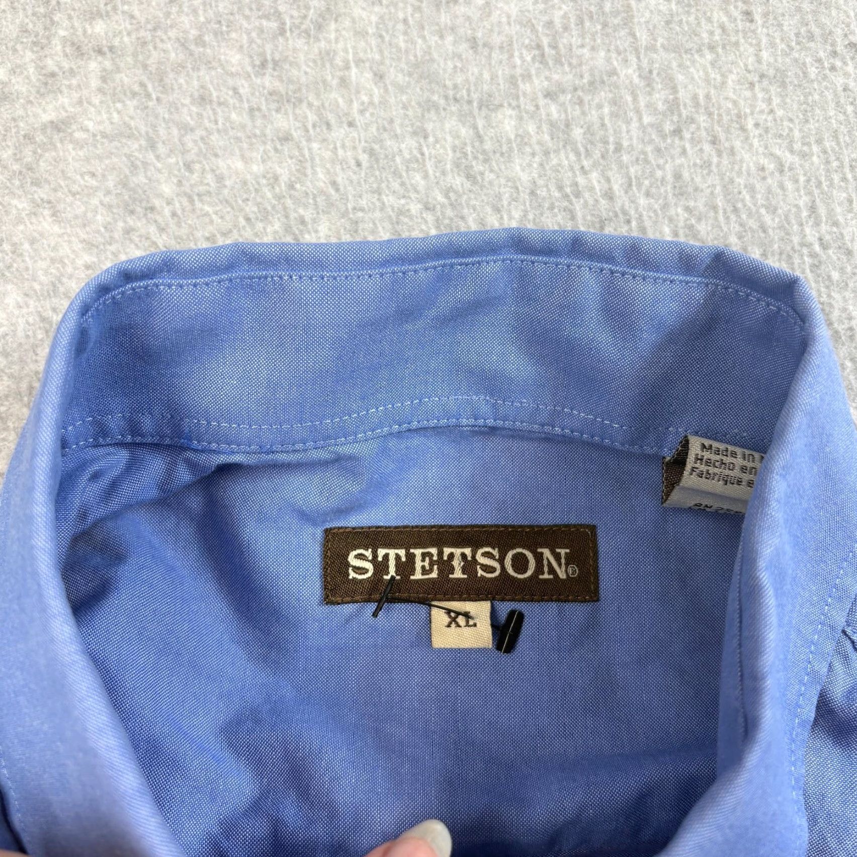 Stetson Stetson Shirt Mens Large Blue Button-Down Western Ranch Elko NV 7L Embroidered Logo Size US L / EU 52-54 / 3 - 3 Thumbnail