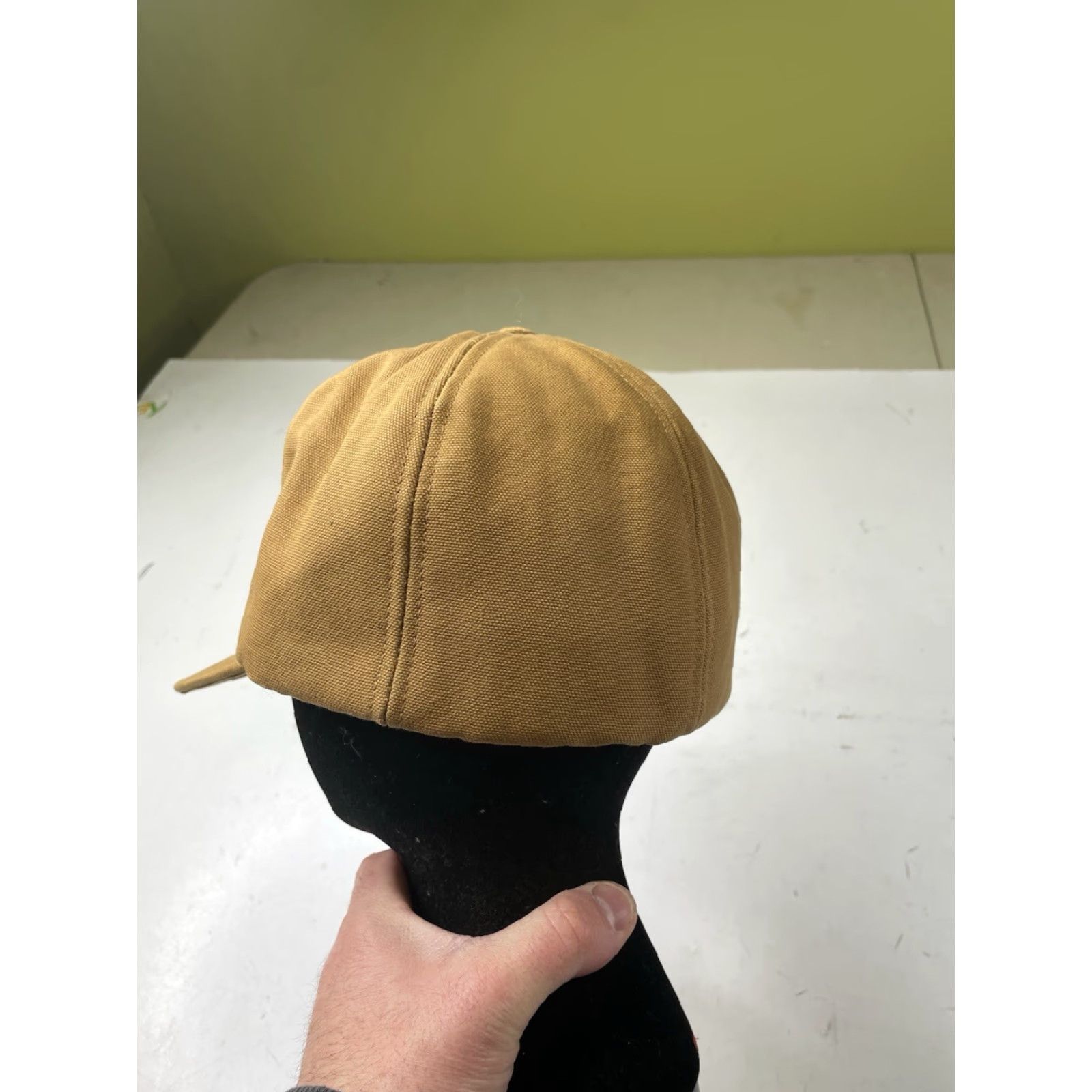 Carhartt VINTAGE Carhartt Hat Trapper Hat Ear Flap Lined Canvas USA Made Beige Red Small S Men Size ONE SIZE - 2 Thumbnail