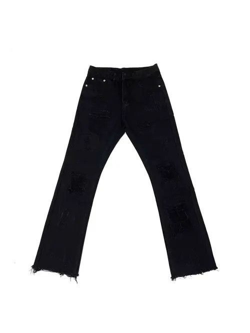 VIBE High Street Vintage Y2K Black Micro Flare Jeans Size US 32 / EU 48 - 1 Thumbnail