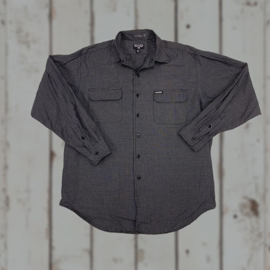 Polo Ralph Lauren VINTAGE Polo Jeans Co Ralph Lauren Shirt Mens Large Black Stripe Size US L / EU 52-54 / 3 - 1 Thumbnail