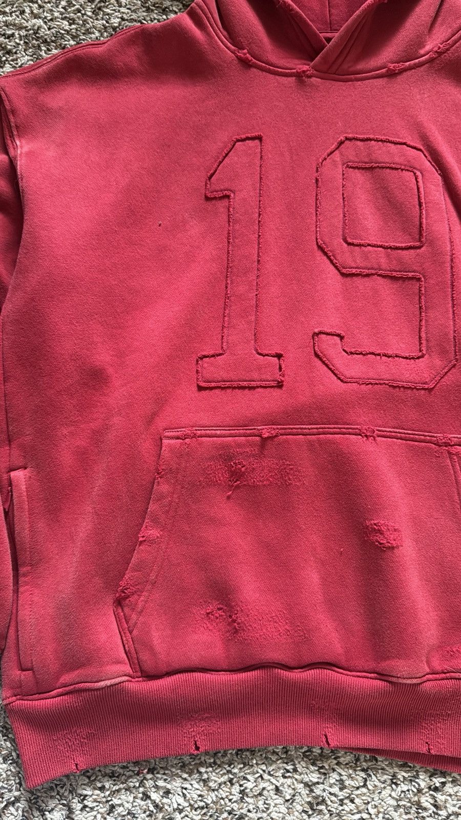 Vintage Vintage Distressed "19" Hoodie Size US S / EU 44-46 / 1 - 11 Thumbnail