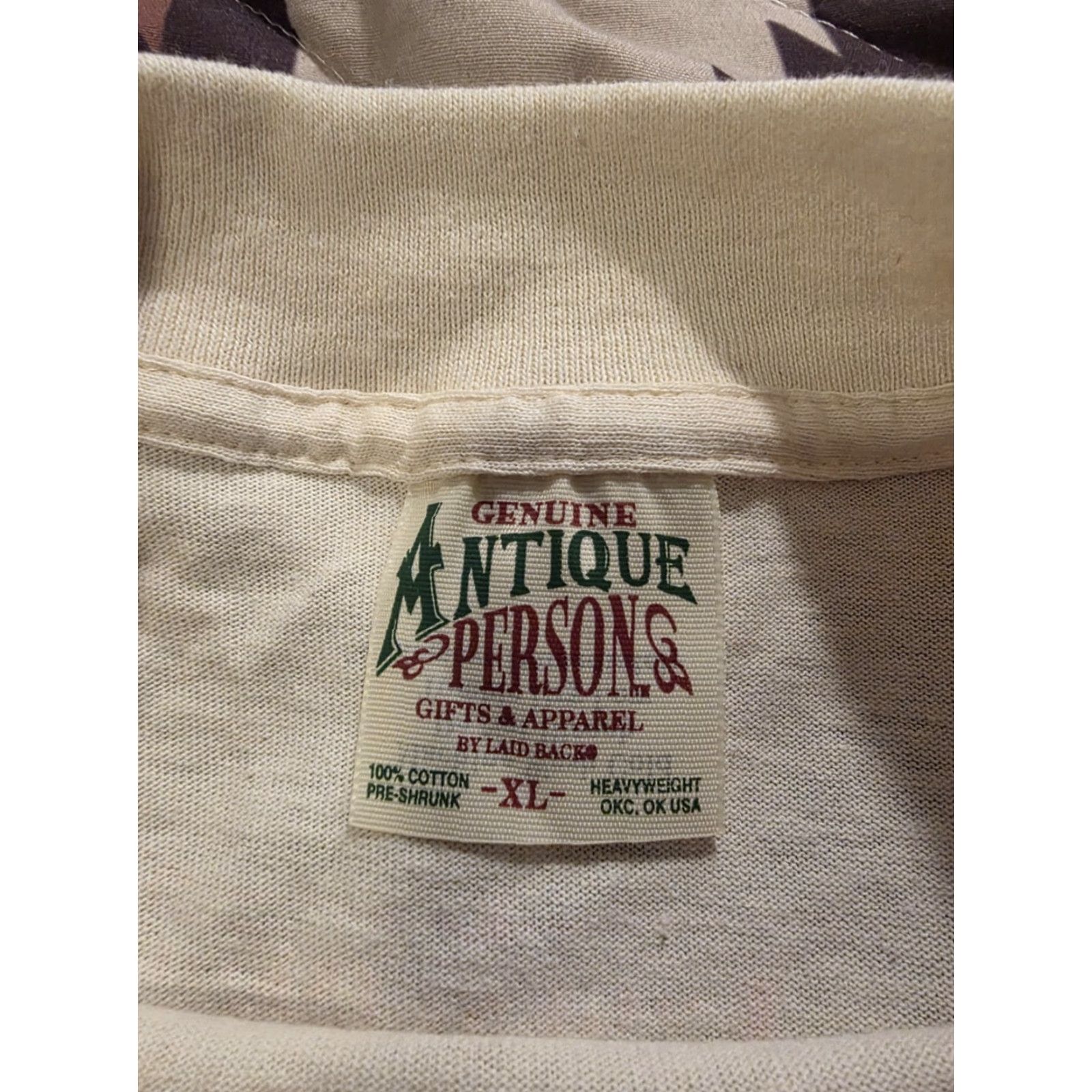 Vintage VINTAGE 1995 Genuine Antique Person T Shirt Graphic Print Cowboy USA 90s Men XL Ivory Cotton Short Sleeve Crew Neck T-Shirt Size US XL / EU 56 / 4 - 7 Thumbnail