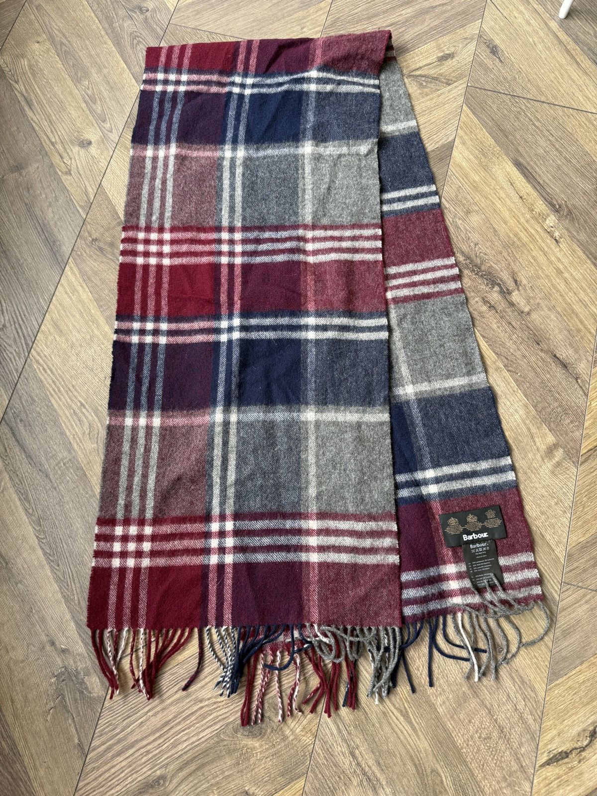 Barbour Vintage Barbour Lambswool Cashmere Tartan Scarf Size ONE SIZE - 1 Thumbnail