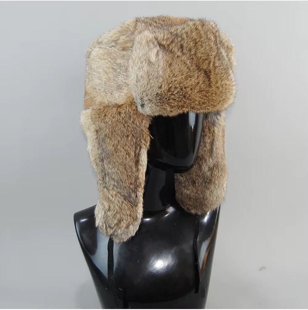 Japanese Brand Size M Winter Season Streetwear Russian Rabbit Fur Ushanka Size ONE SIZE - 6 Thumbnail