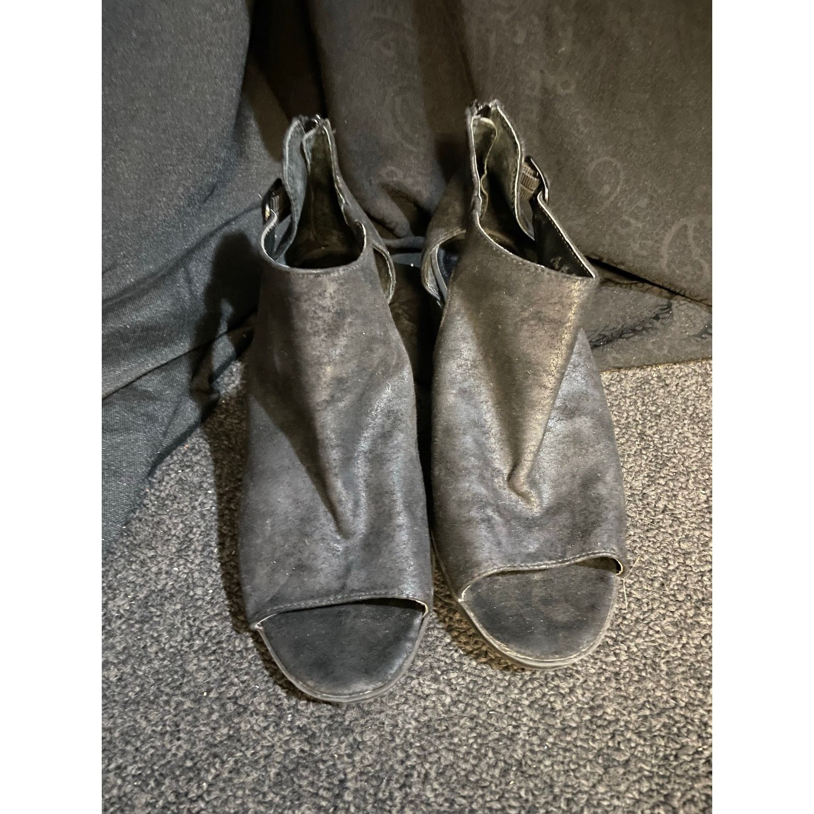 Other Carlos Santana Black Suede Peep Toe Bootie Women’s 8.5 M Size US 8.5 / IT 38.5 - 1 Thumbnail