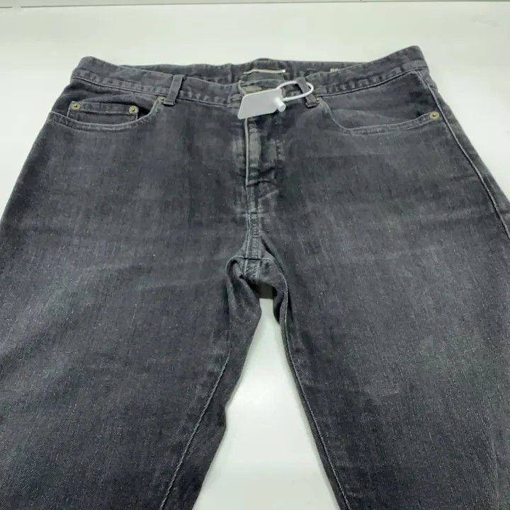Saint Laurent Paris Yves Saint Laurent Black Distressed Straight Leg Pants-2507 Size US 31 - 4 Thumbnail