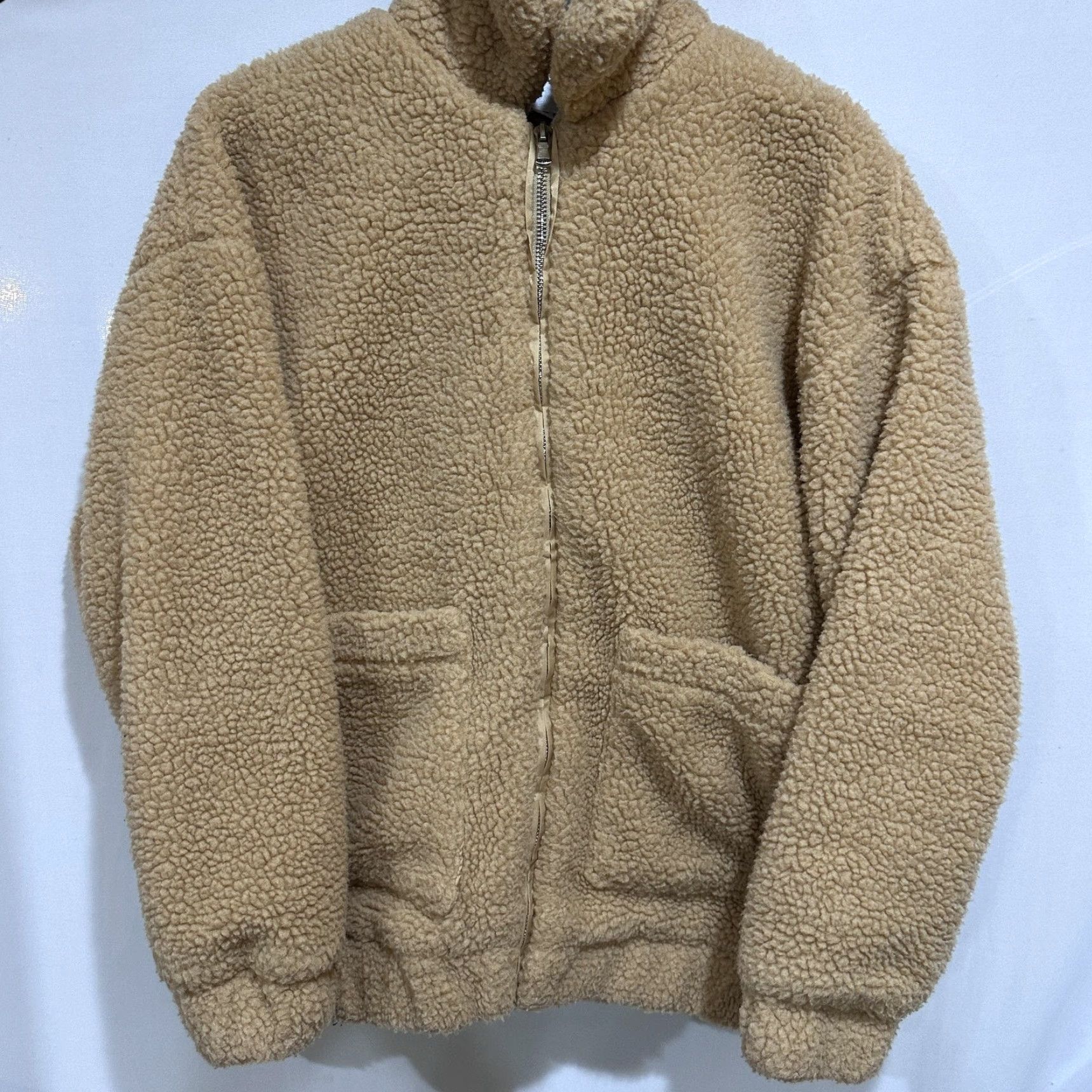 I.AM.GIA I.AM.GIA Tan Sherpa Fleece Zip Up Pixie Teddy Jacket Womens XS Oversized Size XS / US 0-2 / IT 36-38 - 2 Thumbnail