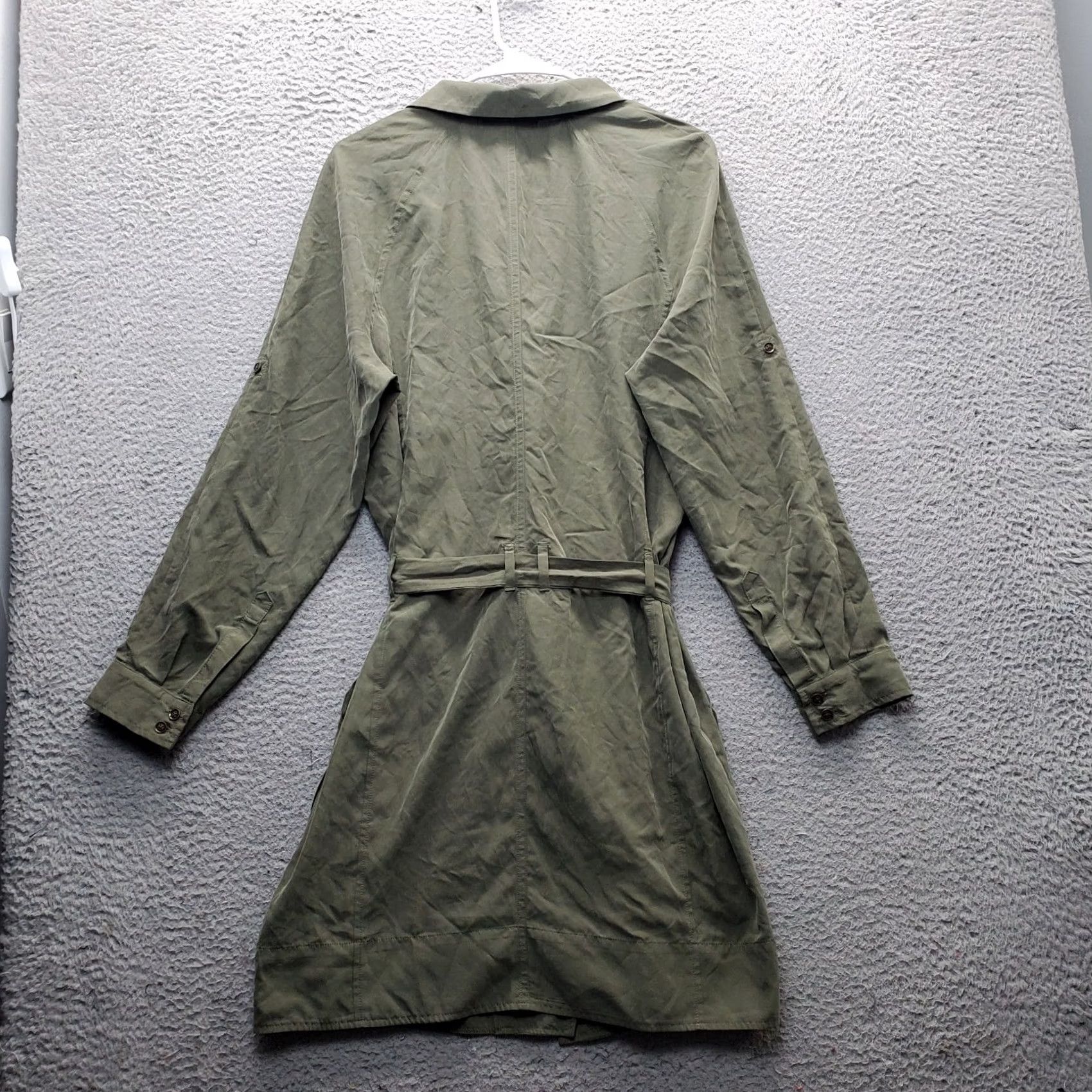 Banana Republic Banana Republic Dress Womens 12 Green Trench Roll Tab Sleeve Belt Waist Notch Size XL / US 12-14 / IT 48-50 - 2 Thumbnail