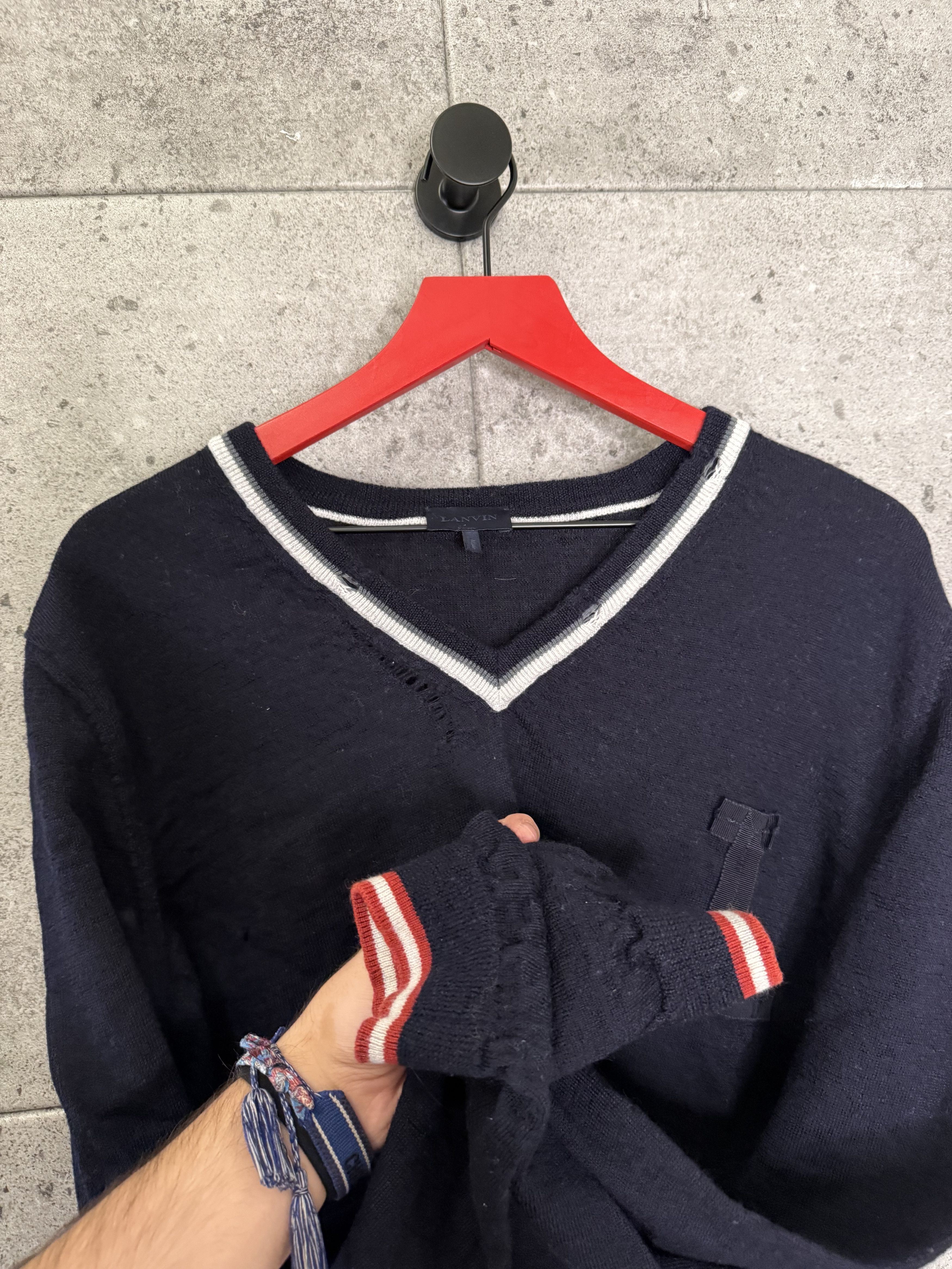 Lanvin Lanvin distressed wool sweater Size US XL / EU 56 / 4 - 7 Thumbnail
