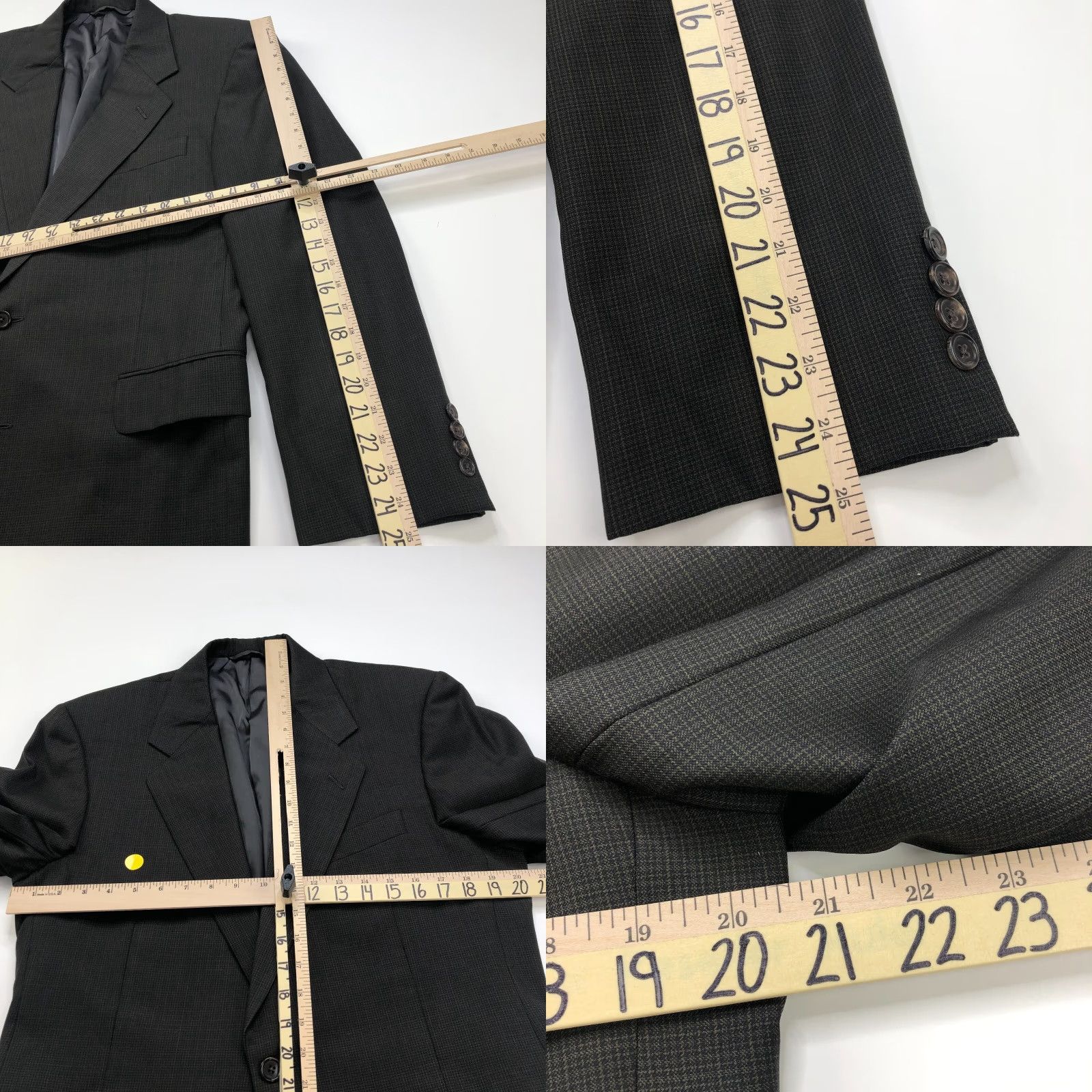 Loro Piana Hickey Freeman Sport Coat Jacket Tasmanian Ing. Loro Piana Super 120s 40R Wool Check Single-Breasted Notch Lapel, 4-Button Sleeve, Regular Fit Mens Size US XXS / EU 40 - 8 Thumbnail